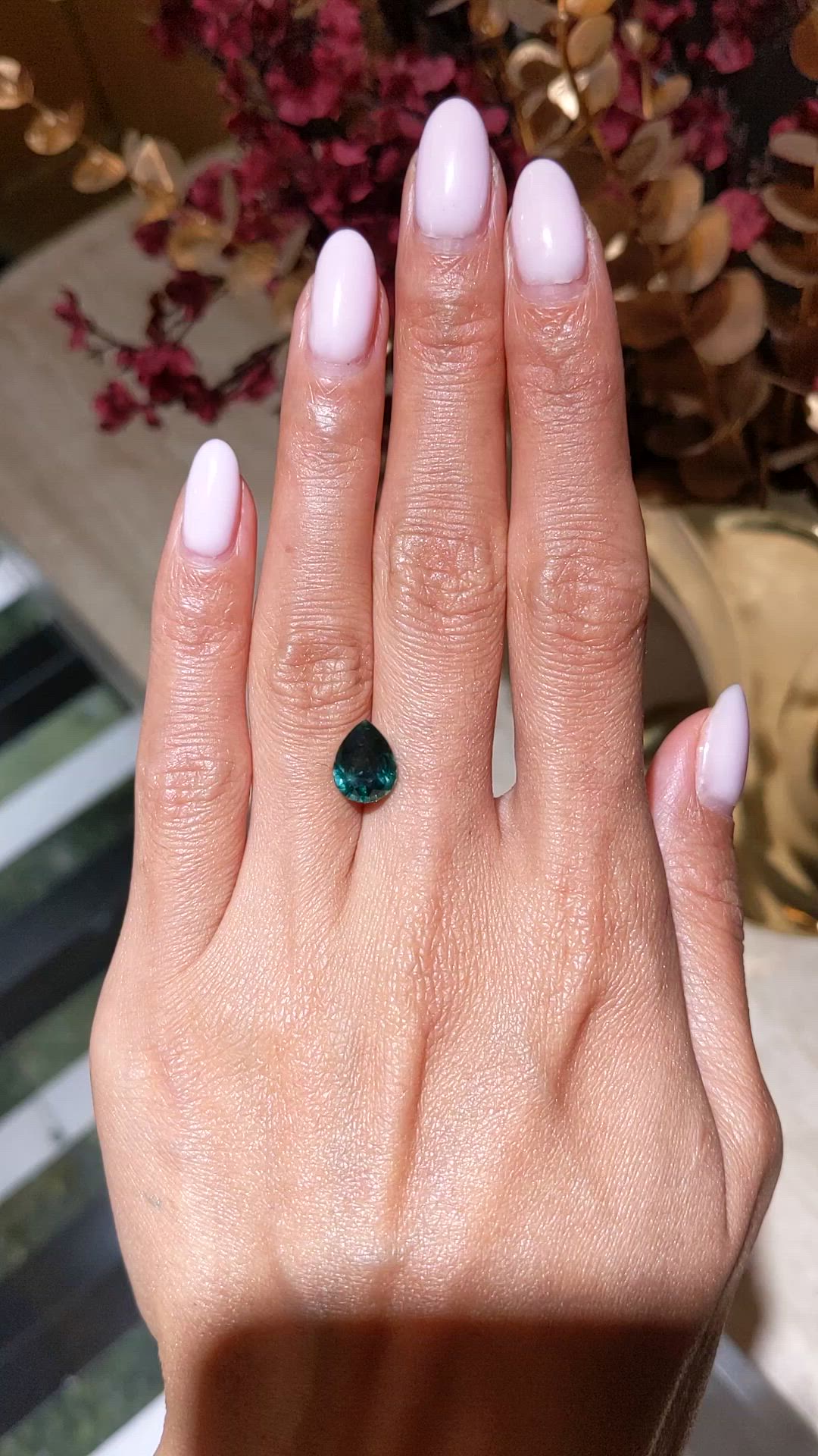 3.46 Ct. Bluish Green Sapphire from Montana Size Video