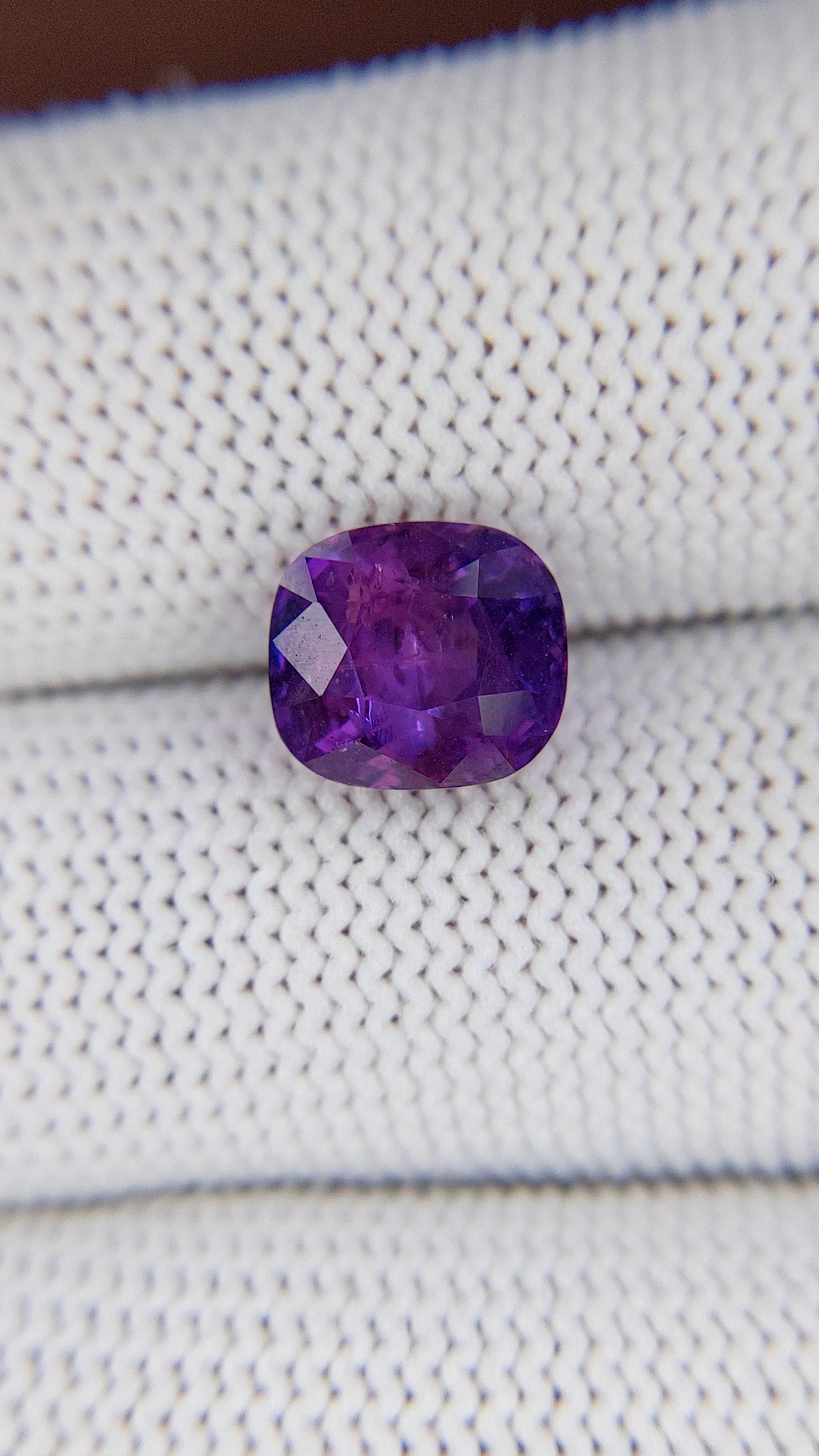 4.32 Ct. Pinkish Purple Sapphire from Tanzania Size Video