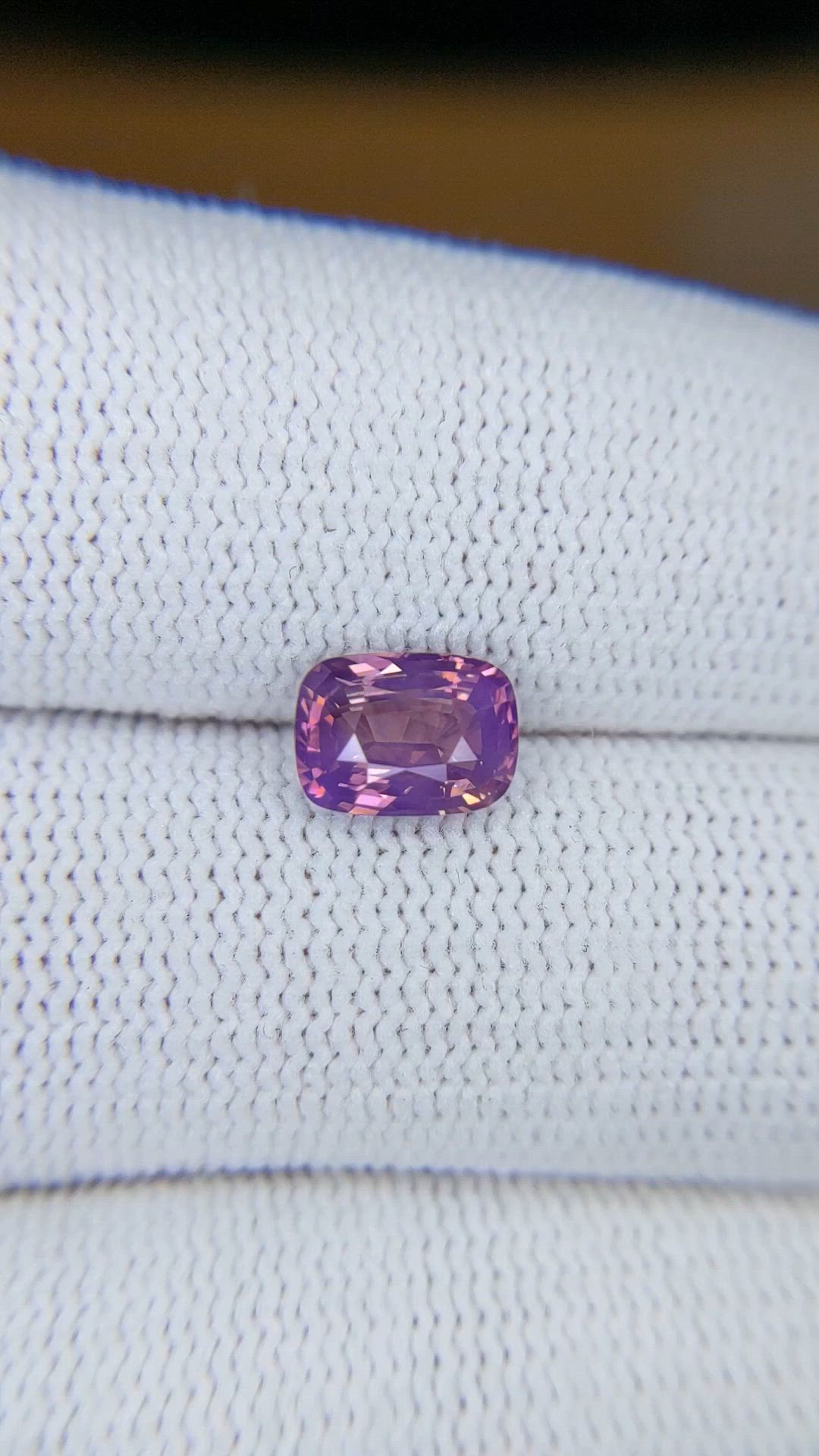 1.63 Ct. Pinkish Purple Sapphire from Madagascar Size Video