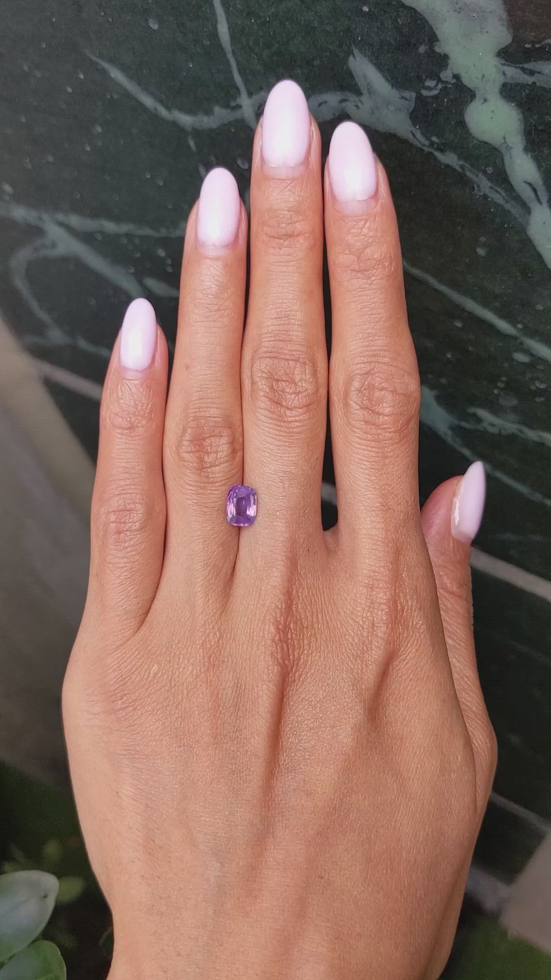 1.63 Ct. Pinkish Purple Sapphire from Madagascar Size Video