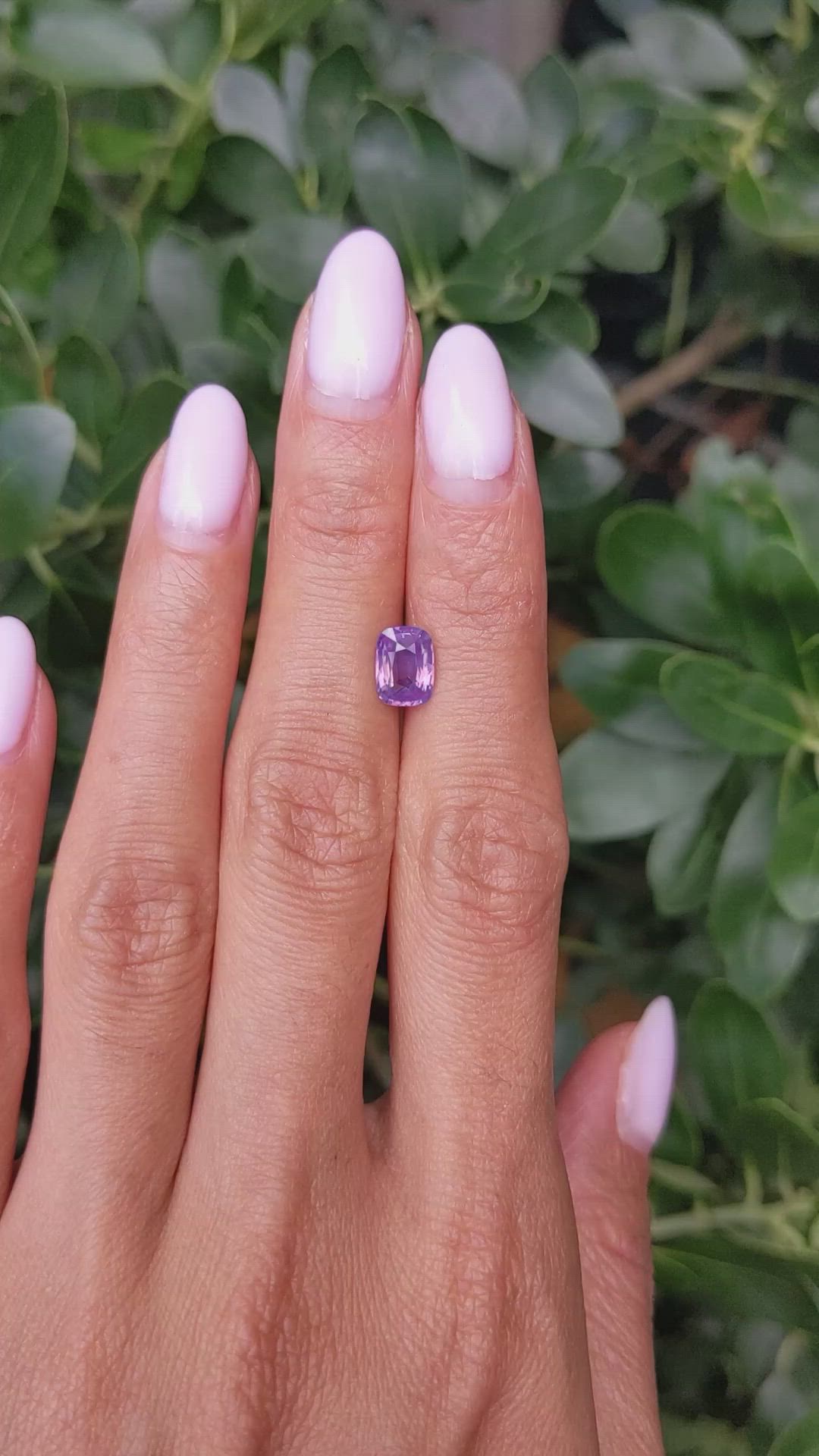 1.63 Ct. Pinkish Purple Sapphire from Madagascar Size Video