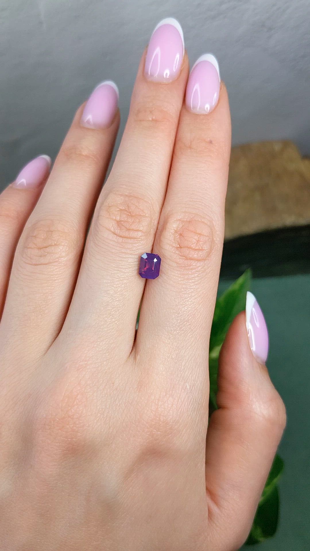 1.59 Ct. Pinkish Purple Sapphire from Madagascar Size Video