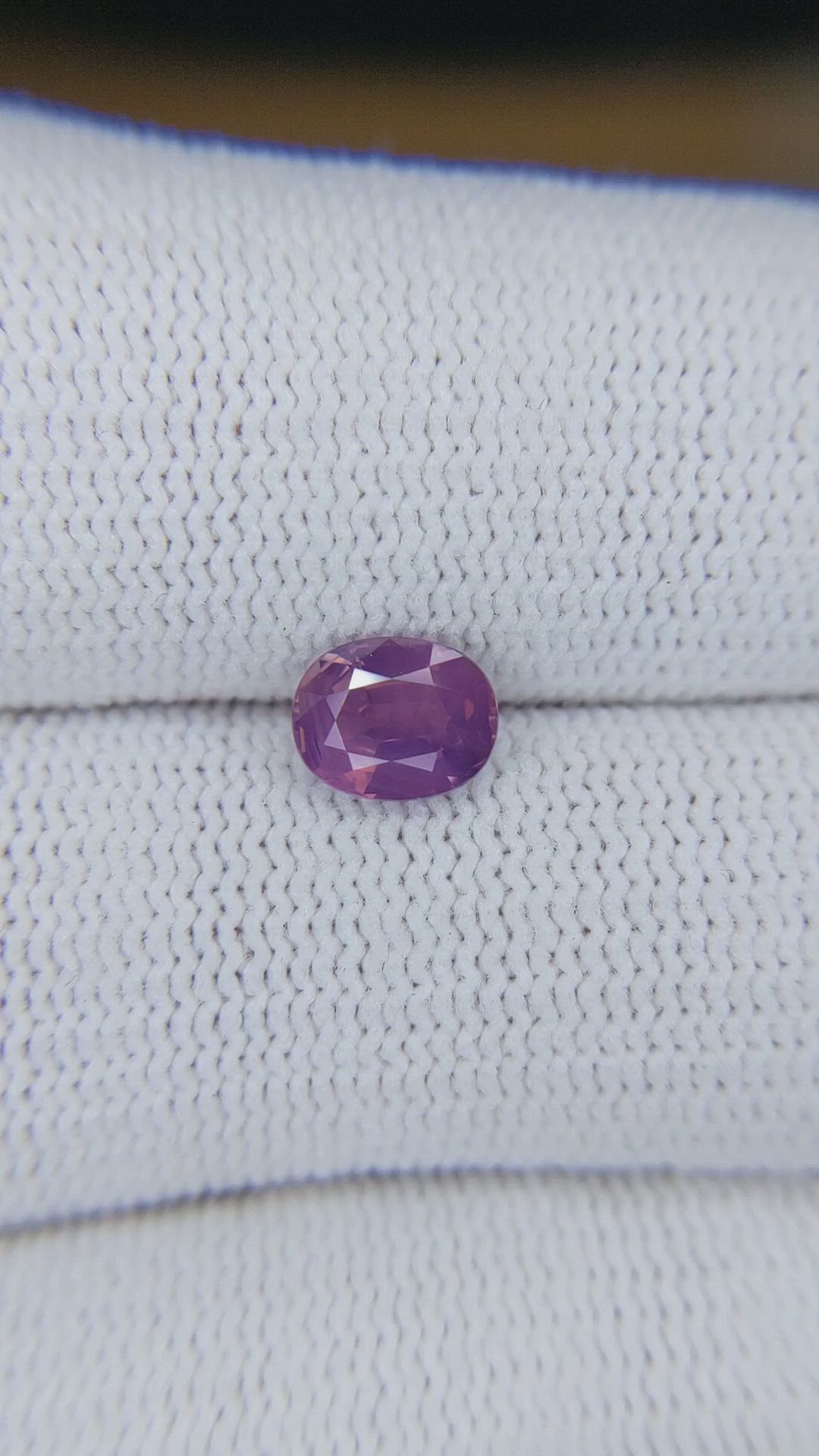 1.11 Ct. Pinkish Purple Sapphire from Madagascar Size Video