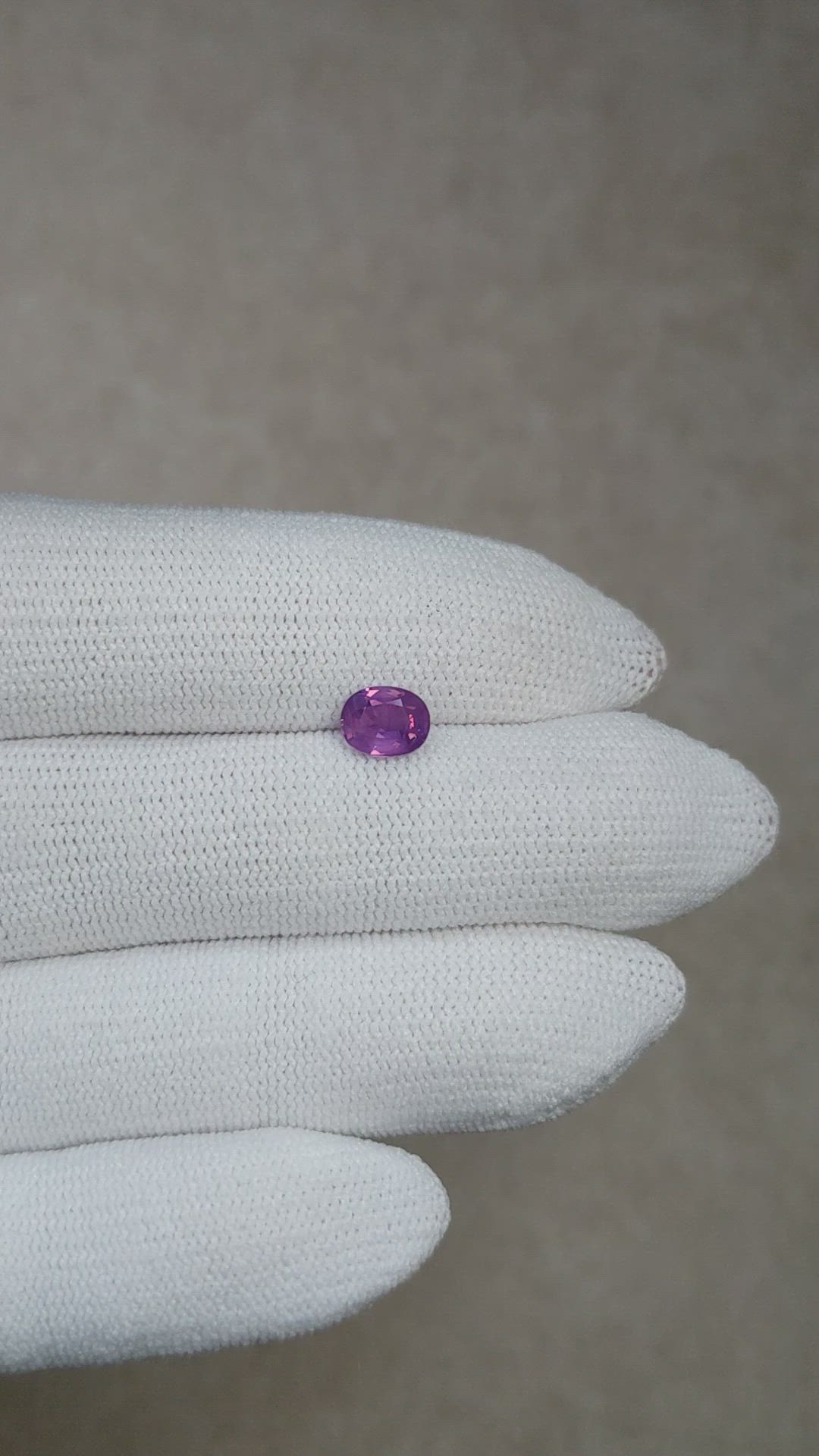 1.11 Ct. Pinkish Purple Sapphire from Madagascar Size Video