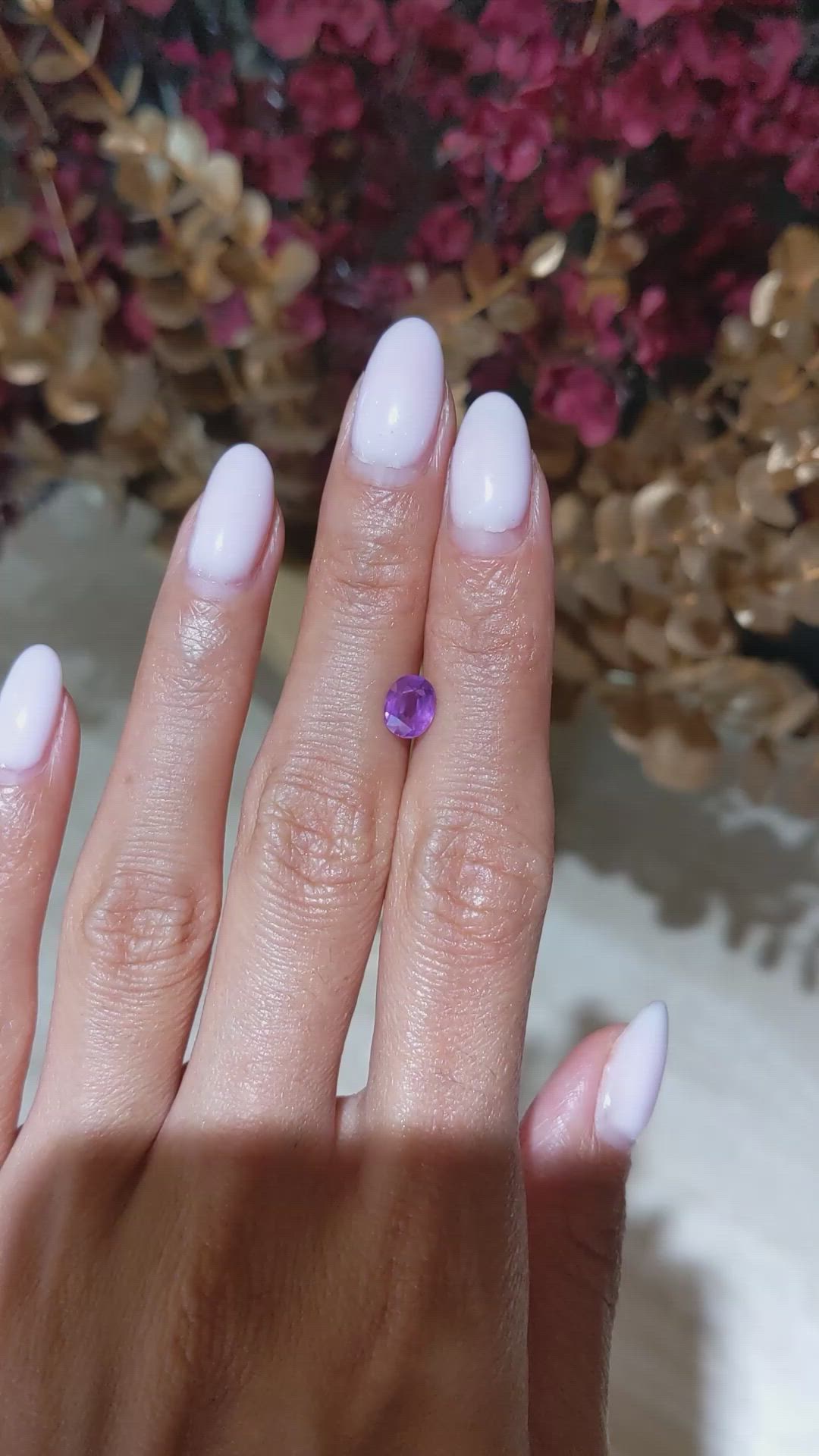 1.11 Ct. Pinkish Purple Sapphire from Madagascar Size Video