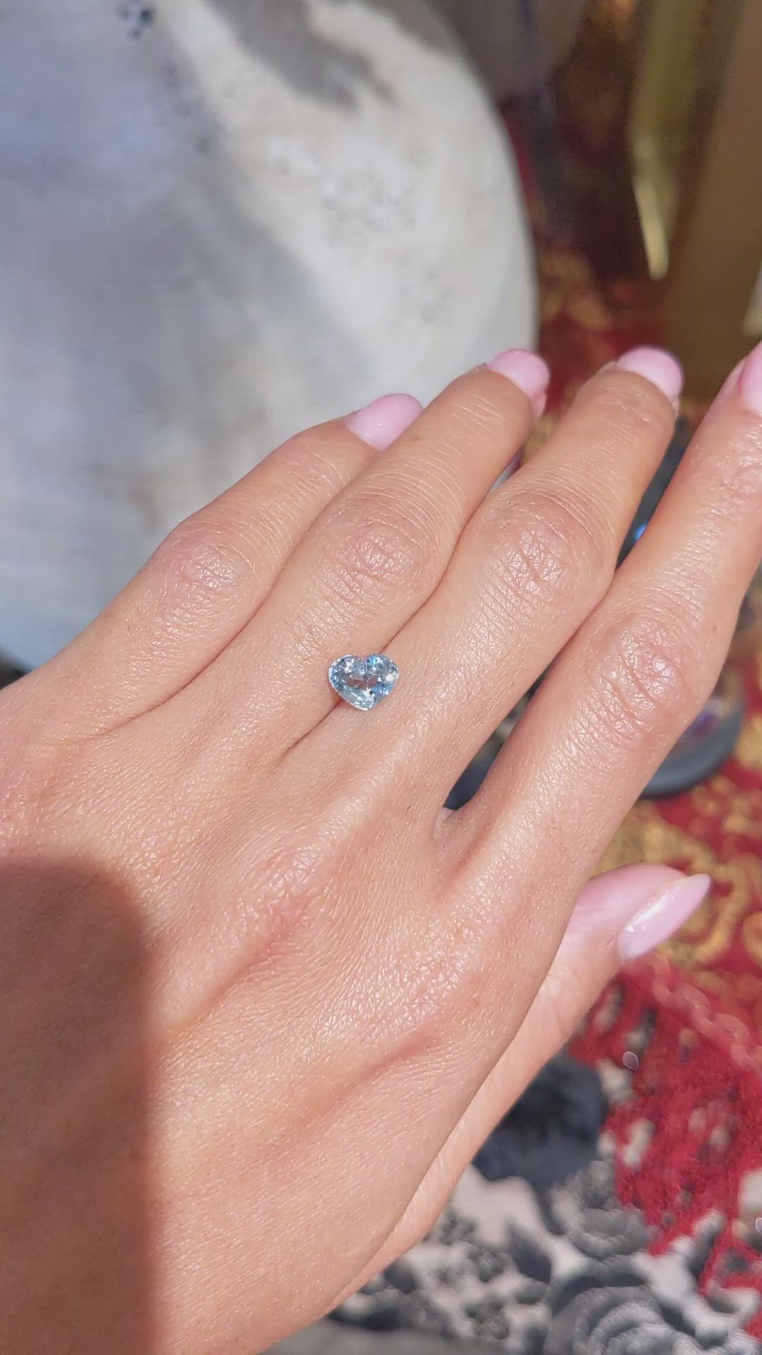 1.61 Ct. Greenish Blue Sapphire from Burma (Myanmar) Size Video