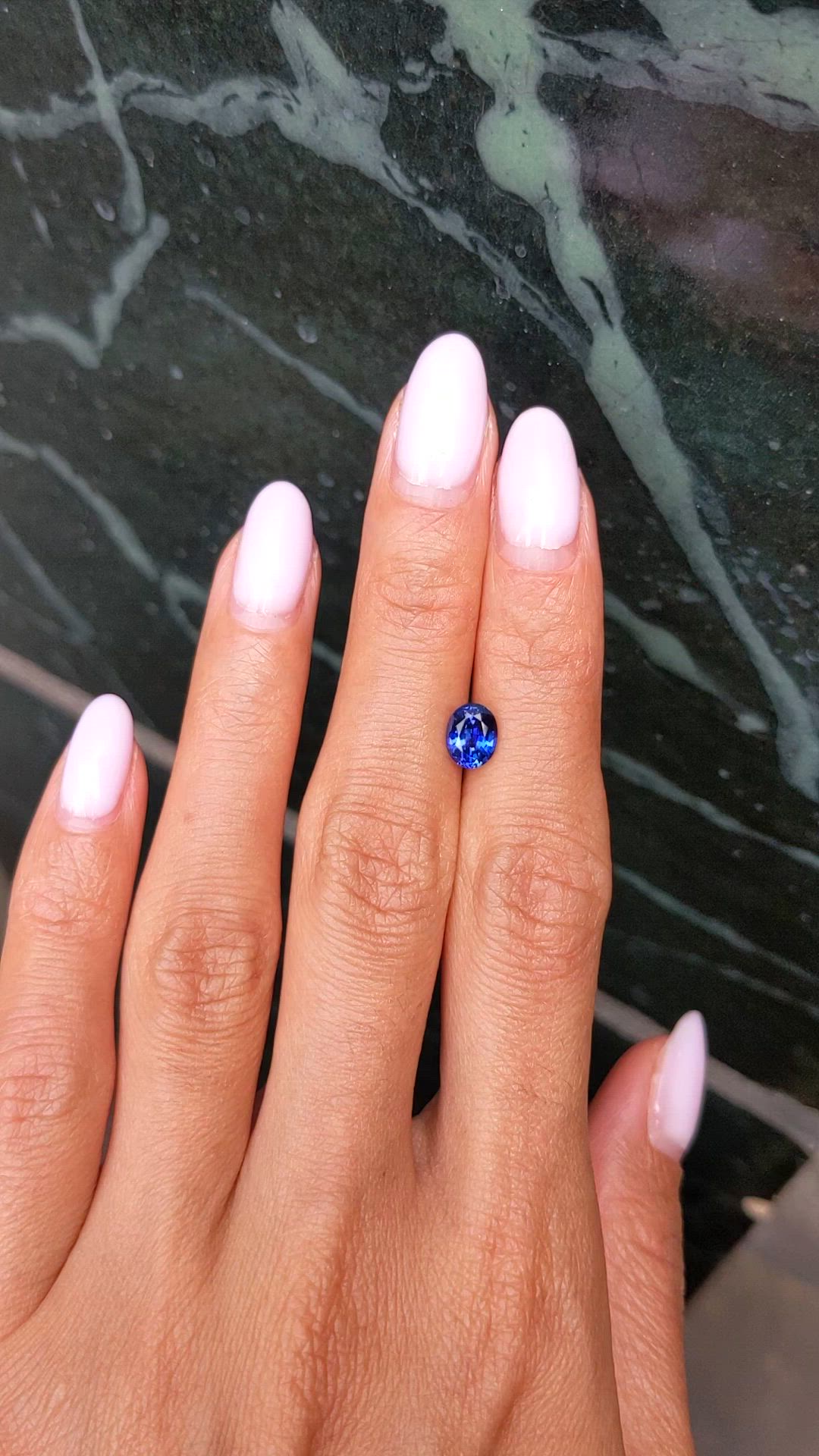 1.24 Ct. Blue Sapphire from Ceylon (Sri Lanka) Size Video