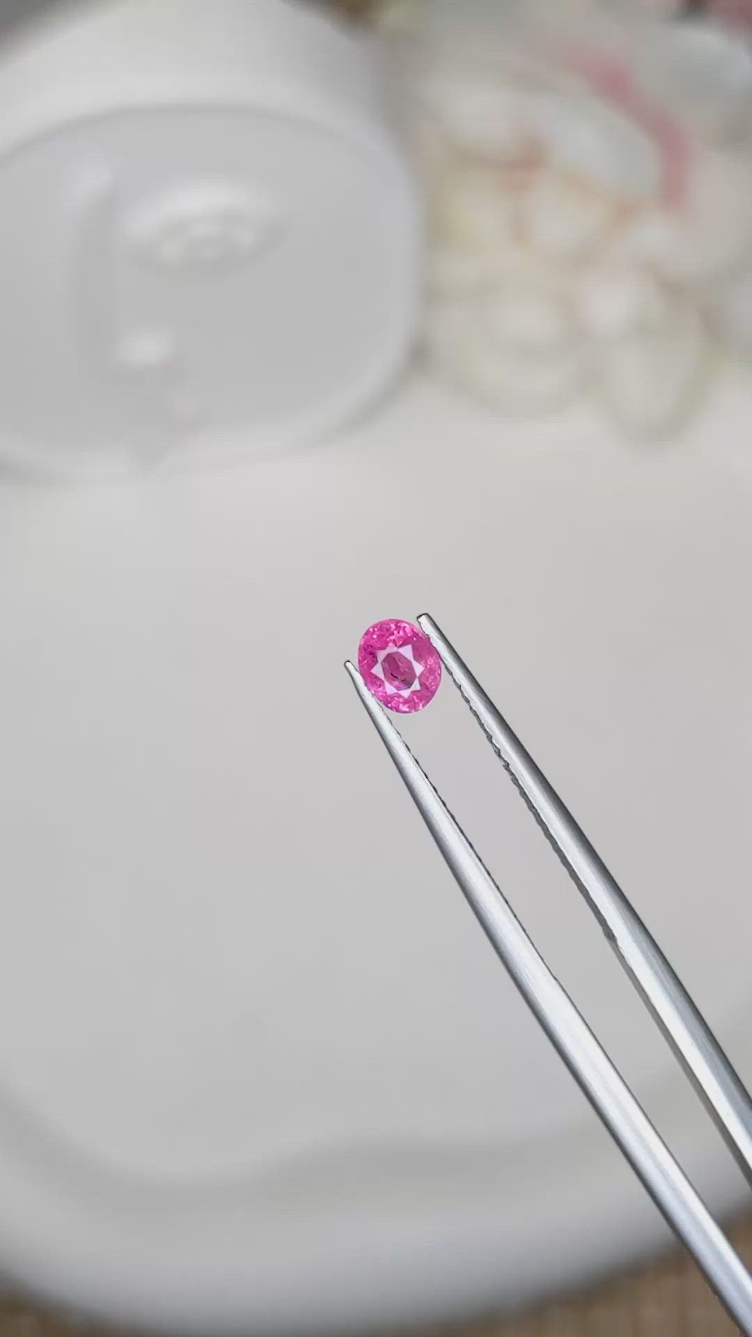 0.47 Ct. Pink Sapphire from Ceylon (Sri Lanka) Size Video