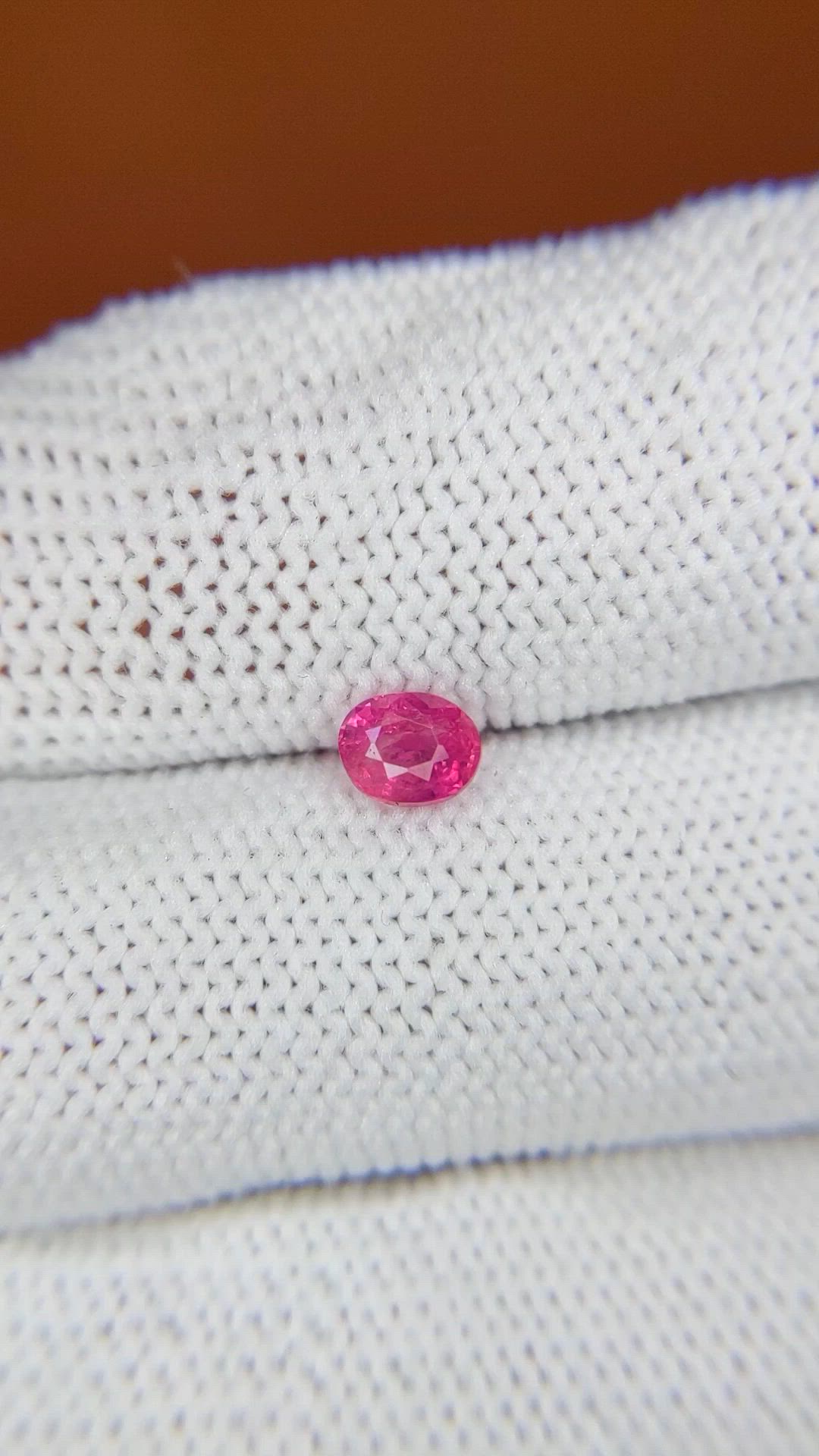 0.47 Ct. Pink Sapphire from Ceylon (Sri Lanka) Size Video