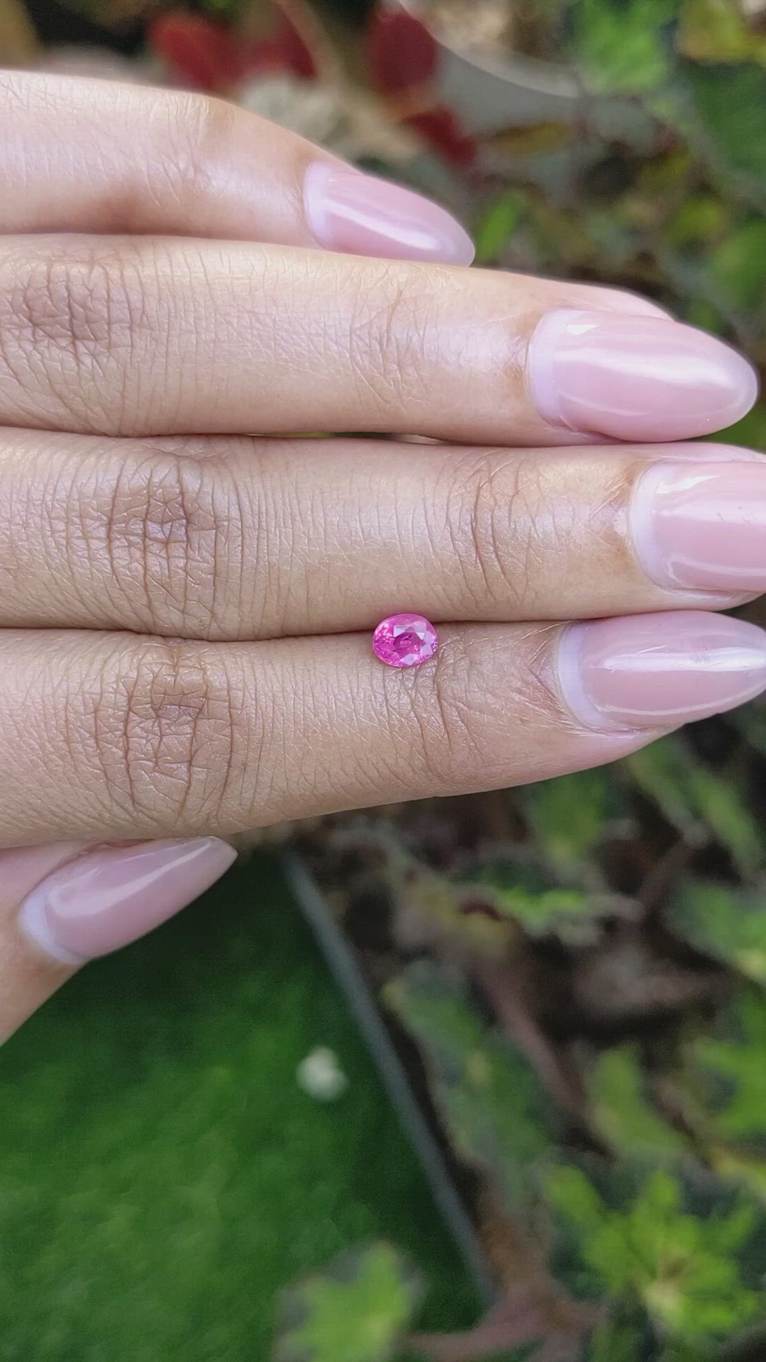 0.47 Ct. Pink Sapphire from Ceylon (Sri Lanka) Size Video
