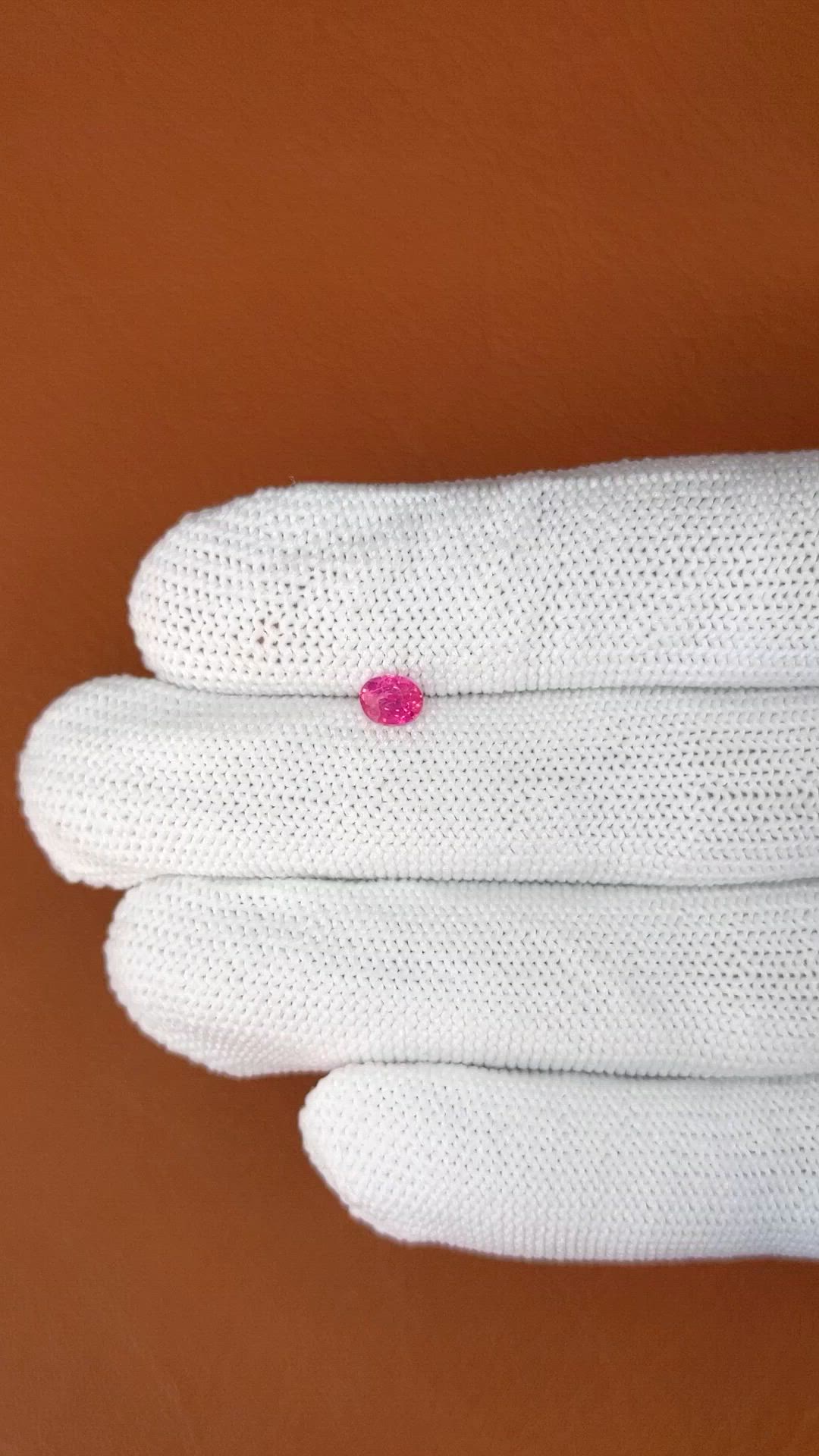 0.47 Ct. Pink Sapphire from Ceylon (Sri Lanka) Size Video