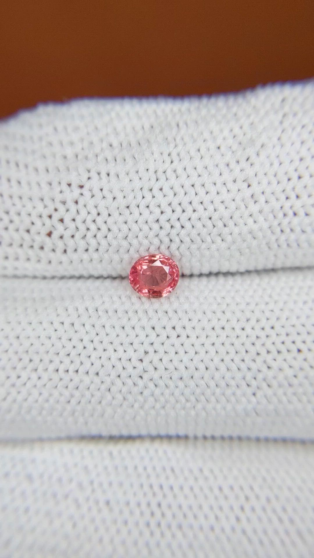 0.39 Ct. Peach Sapphire from Ceylon (Sri Lanka) Size Video