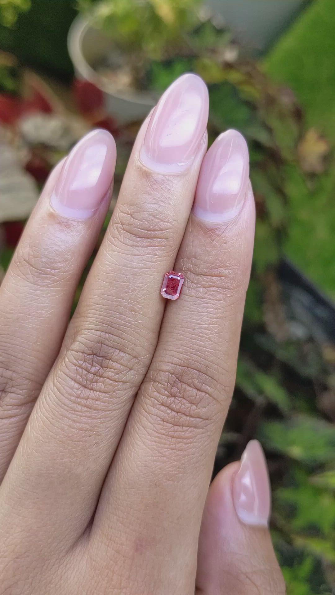 0.46 Ct. Reddish Pink Sapphire from Ceylon (Sri Lanka) Size Video