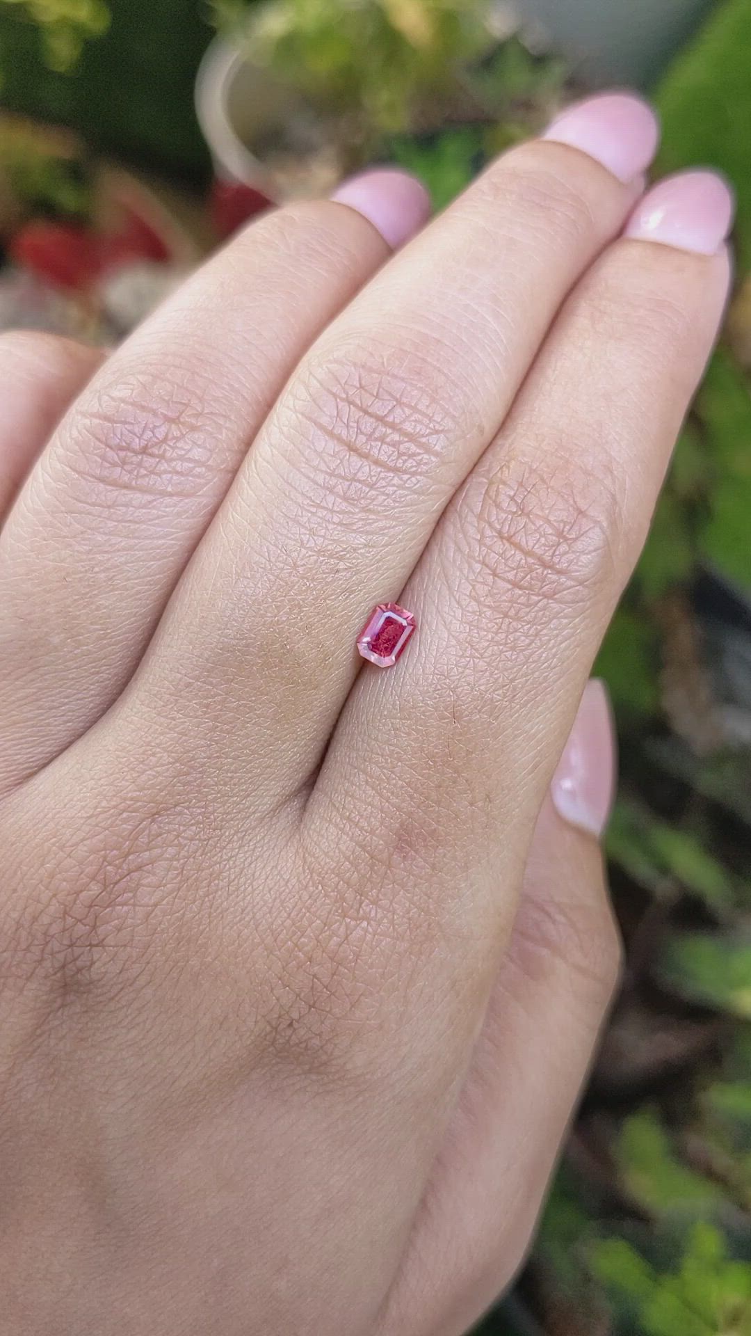0.46 Ct. Reddish Pink Sapphire from Ceylon (Sri Lanka) Size Video