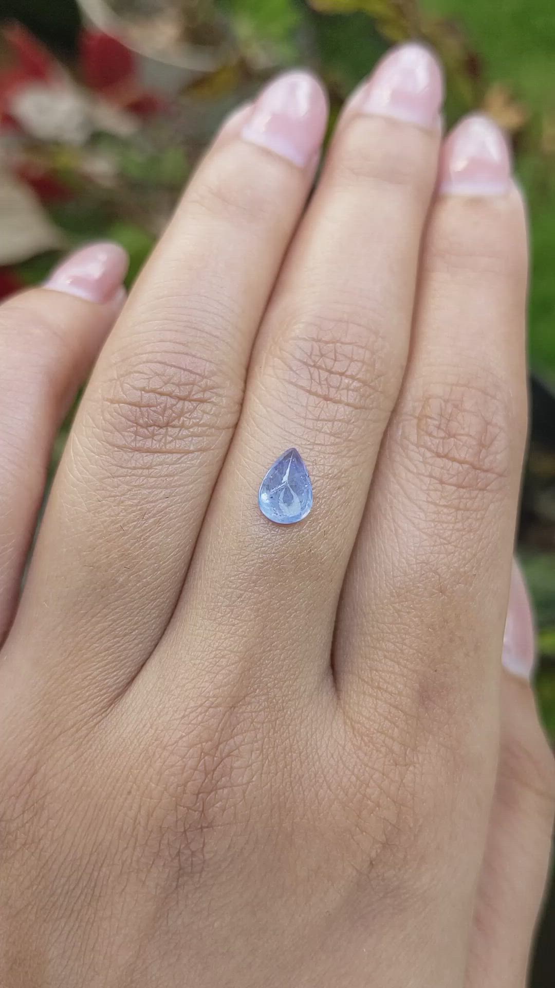 1.16 Ct. Blue Cabochon Sapphire from Ceylon (Sri Lanka) Size Video