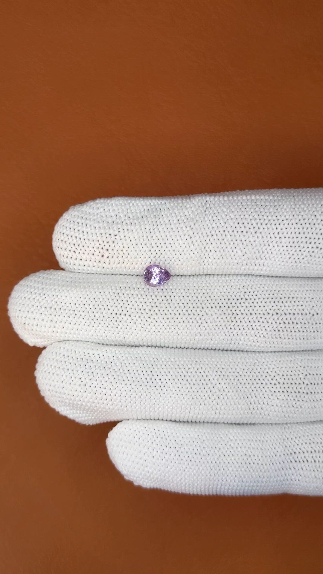0.75 Ct. Purplish Pink Sapphire from Ceylon (Sri Lanka) Size Video
