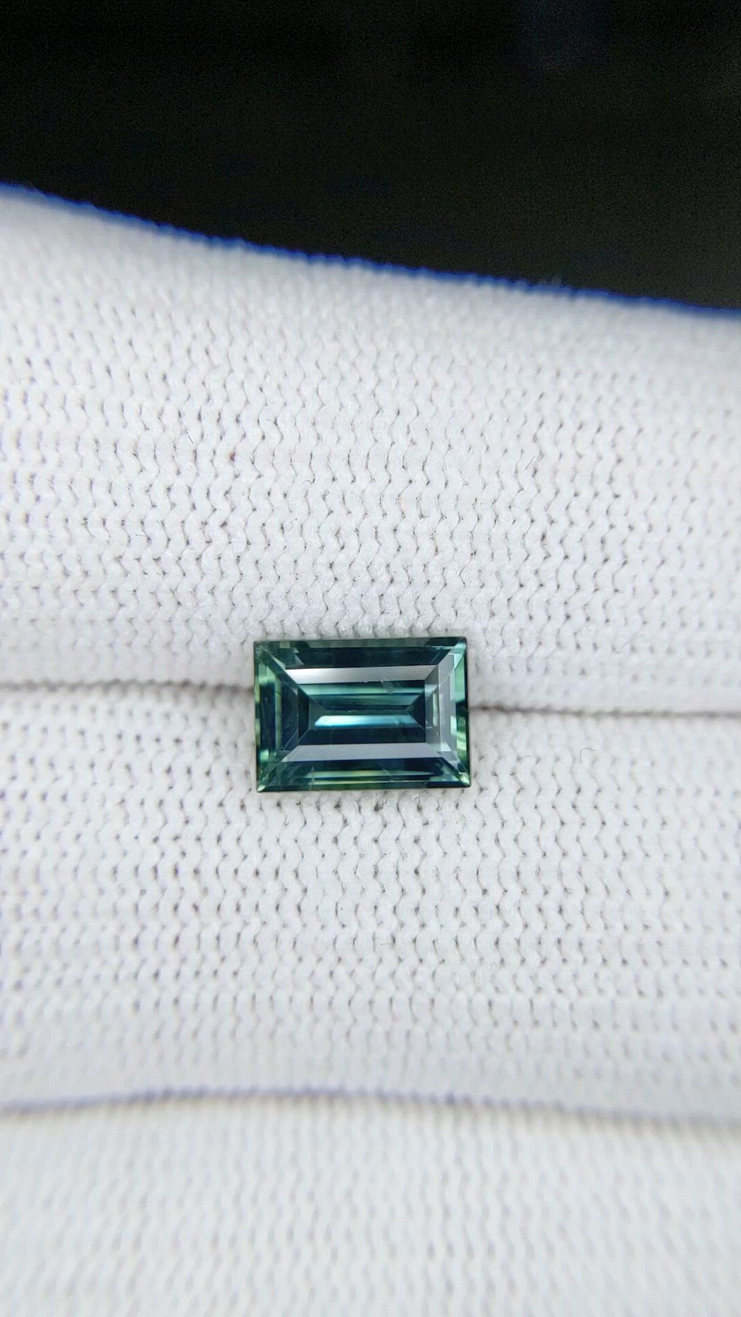 2.20 Ct. Bluish Green Sapphire from Madagascar Size Video