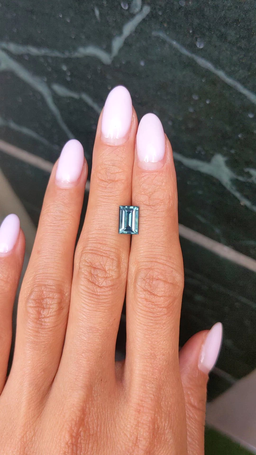 2.20 Ct. Bluish Green Sapphire from Madagascar Size Video
