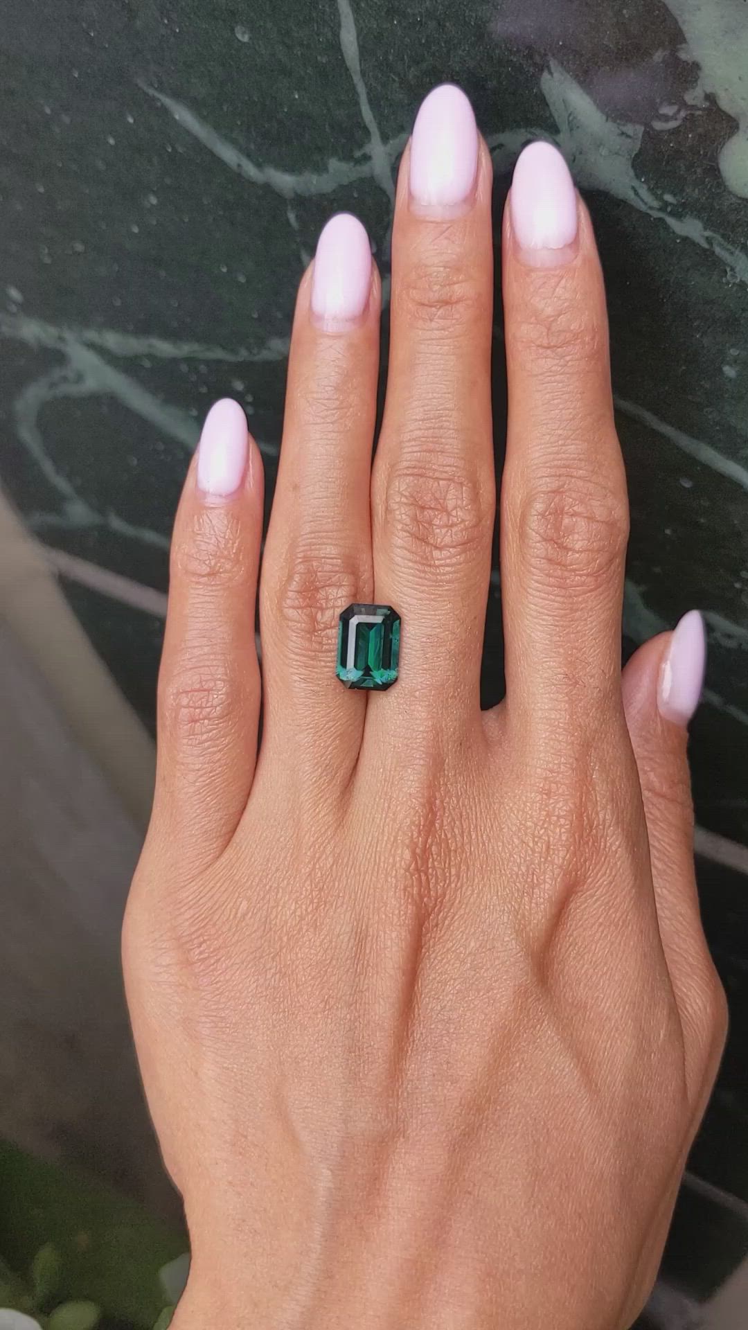 5.07 Ct. Bluish Green Sapphire from Madagascar Size Video