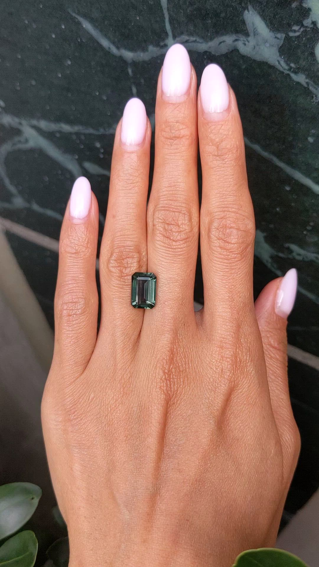 5.50 Ct. Bluish Green Sapphire from Madagascar Size Video