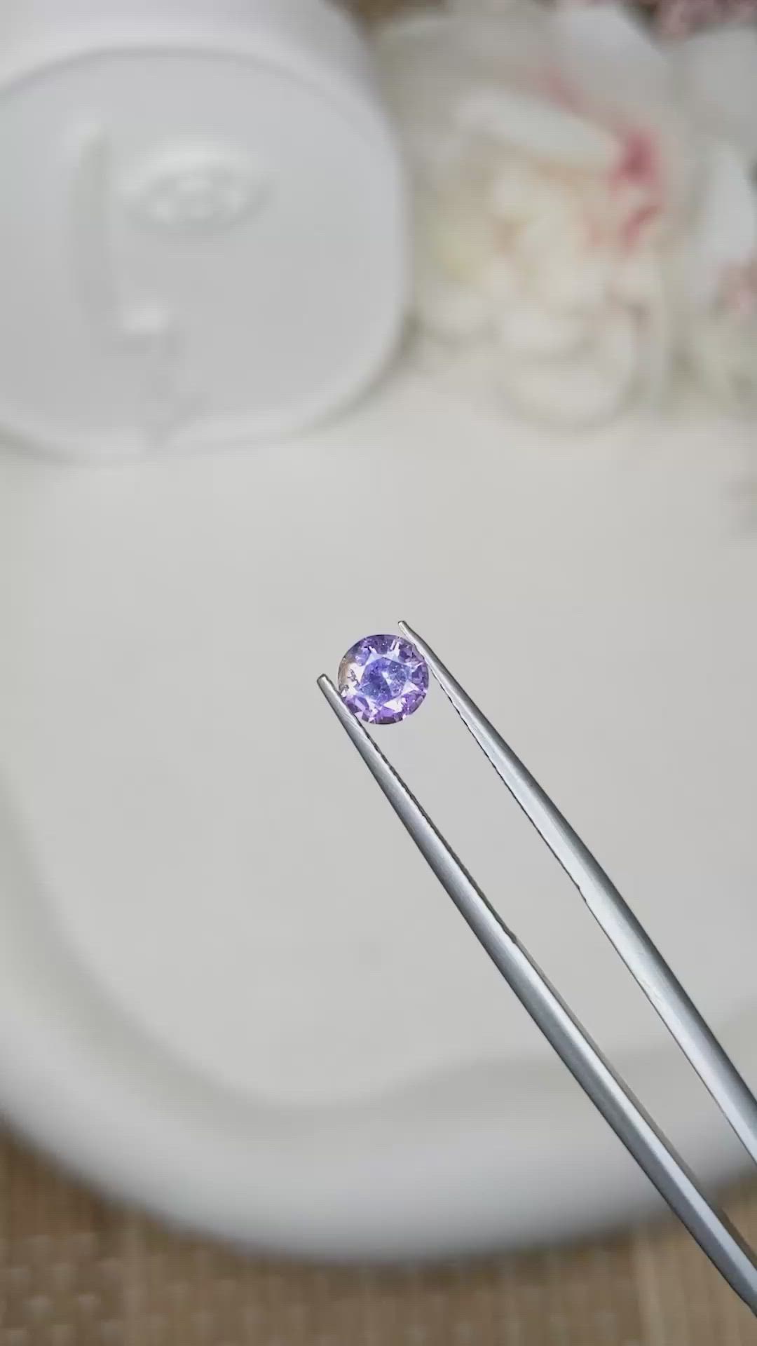 0.85 Ct. Bluish Purple Sapphire from Ceylon (Sri Lanka) Size Video