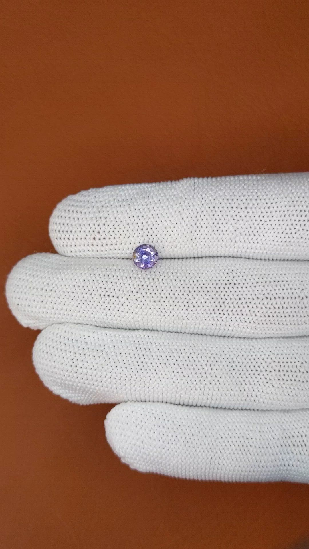 0.85 Ct. Bluish Purple Sapphire from Ceylon (Sri Lanka) Size Video