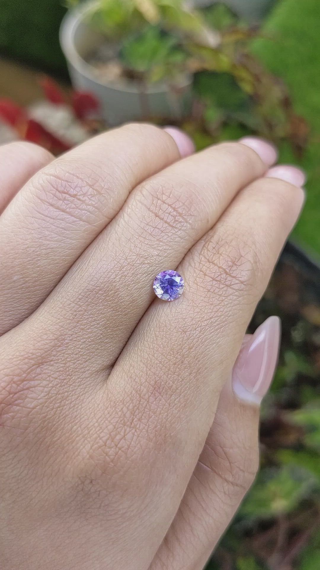 0.85 Ct. Bluish Purple Sapphire from Ceylon (Sri Lanka) Size Video