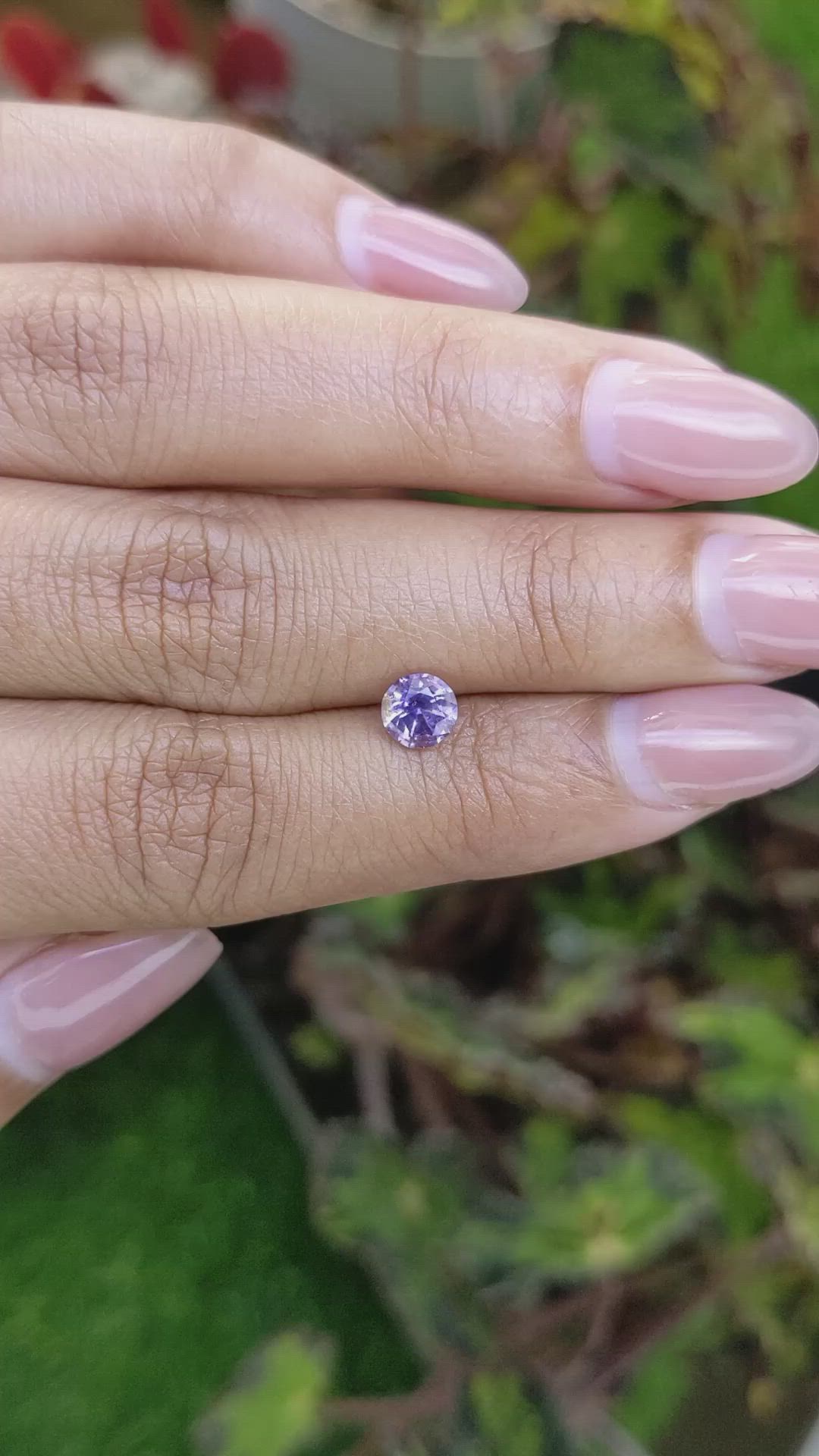 0.85 Ct. Bluish Purple Sapphire from Ceylon (Sri Lanka) Size Video