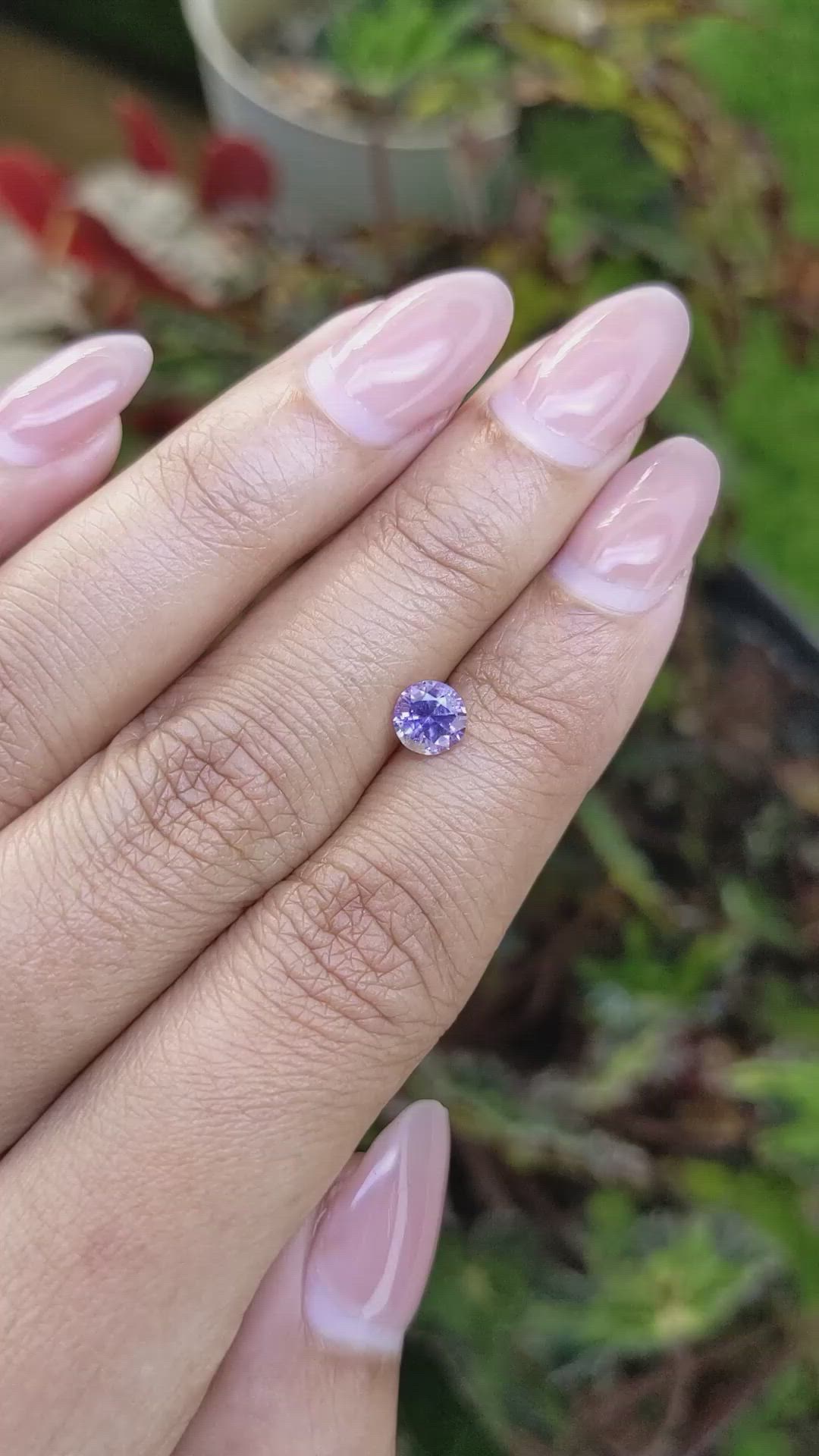 0.85 Ct. Bluish Purple Sapphire from Ceylon (Sri Lanka) Size Video