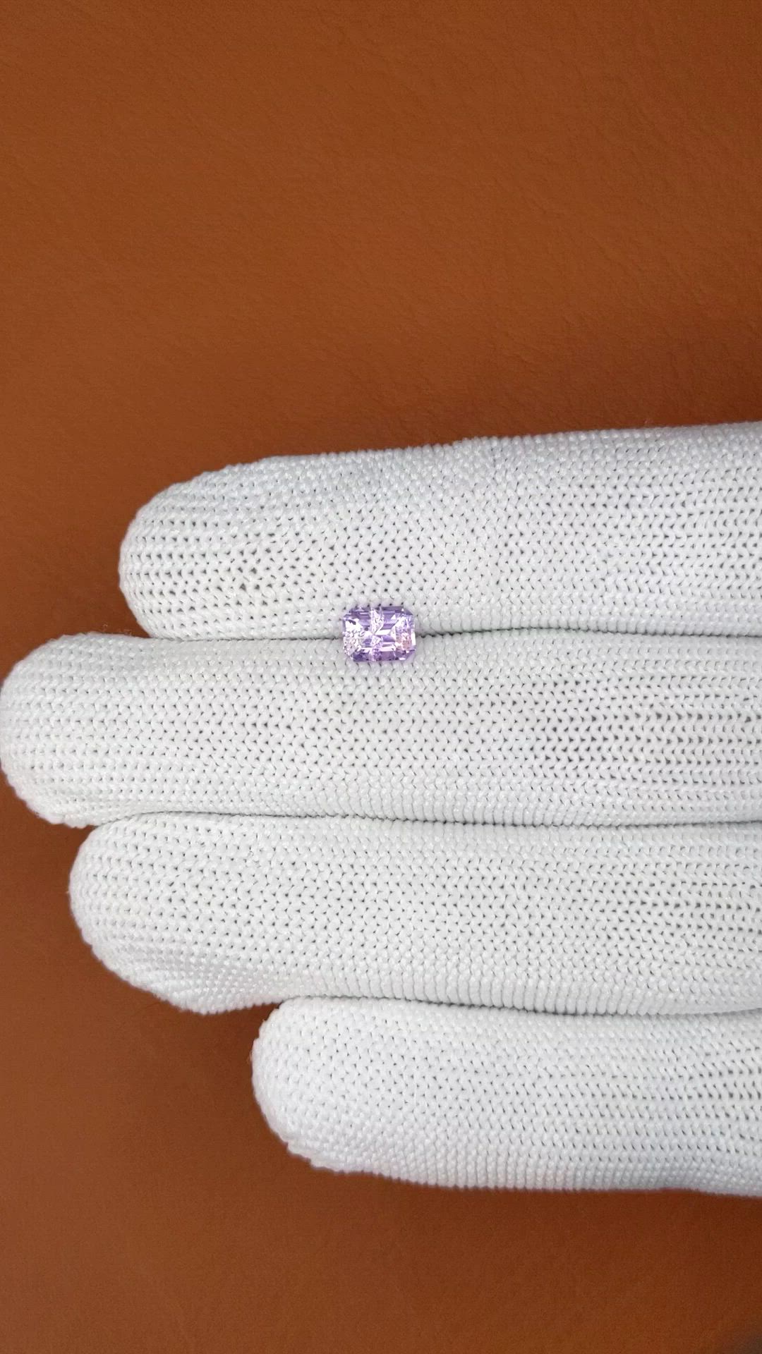 1.03 Ct. Pinkish Purple Sapphire from Ceylon (Sri Lanka) Size Video