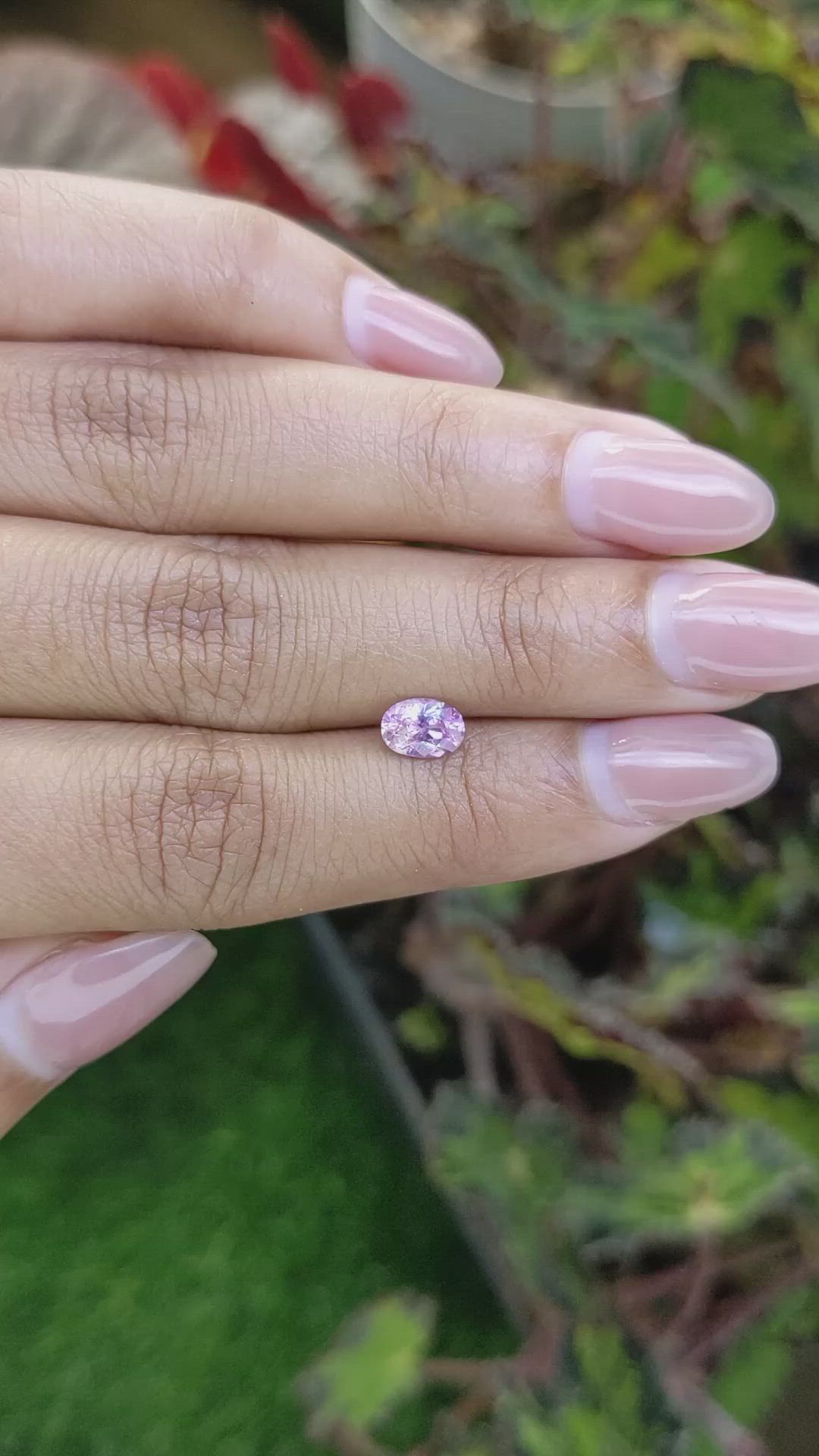 0.90 Ct. Purplish Pink Sapphire from Ceylon (Sri Lanka) Size Video