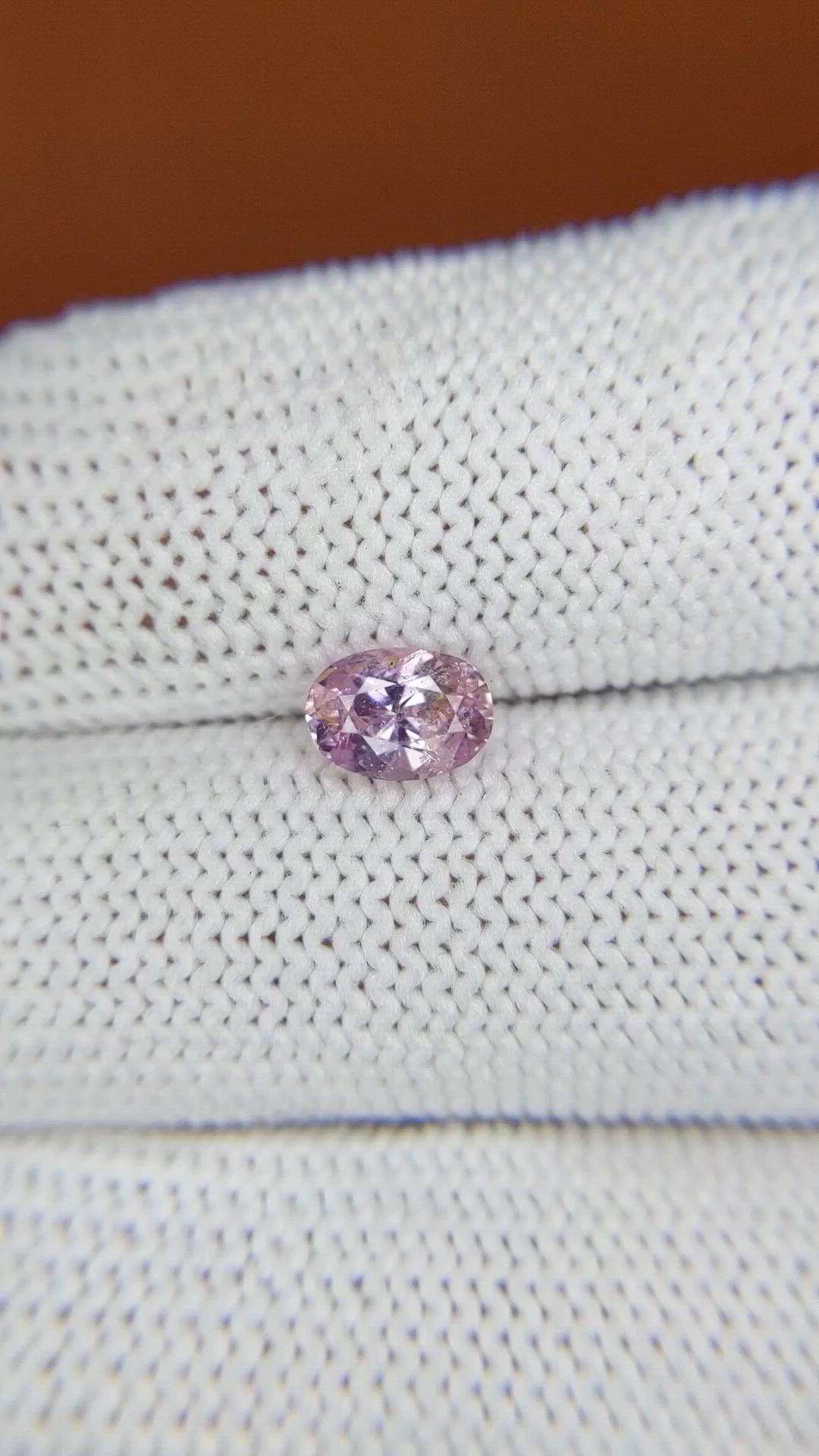 0.90 Ct. Purplish Pink Sapphire from Ceylon (Sri Lanka) Size Video