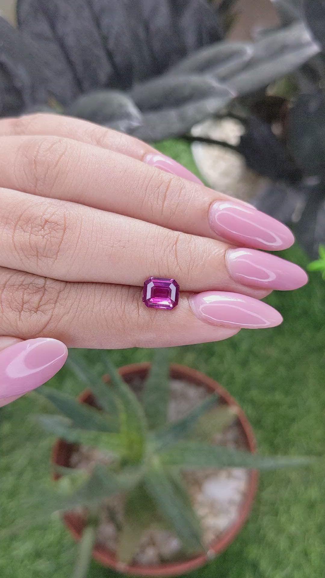 1.58 Ct. Reddish Purple Sapphire from Madagascar Size Video