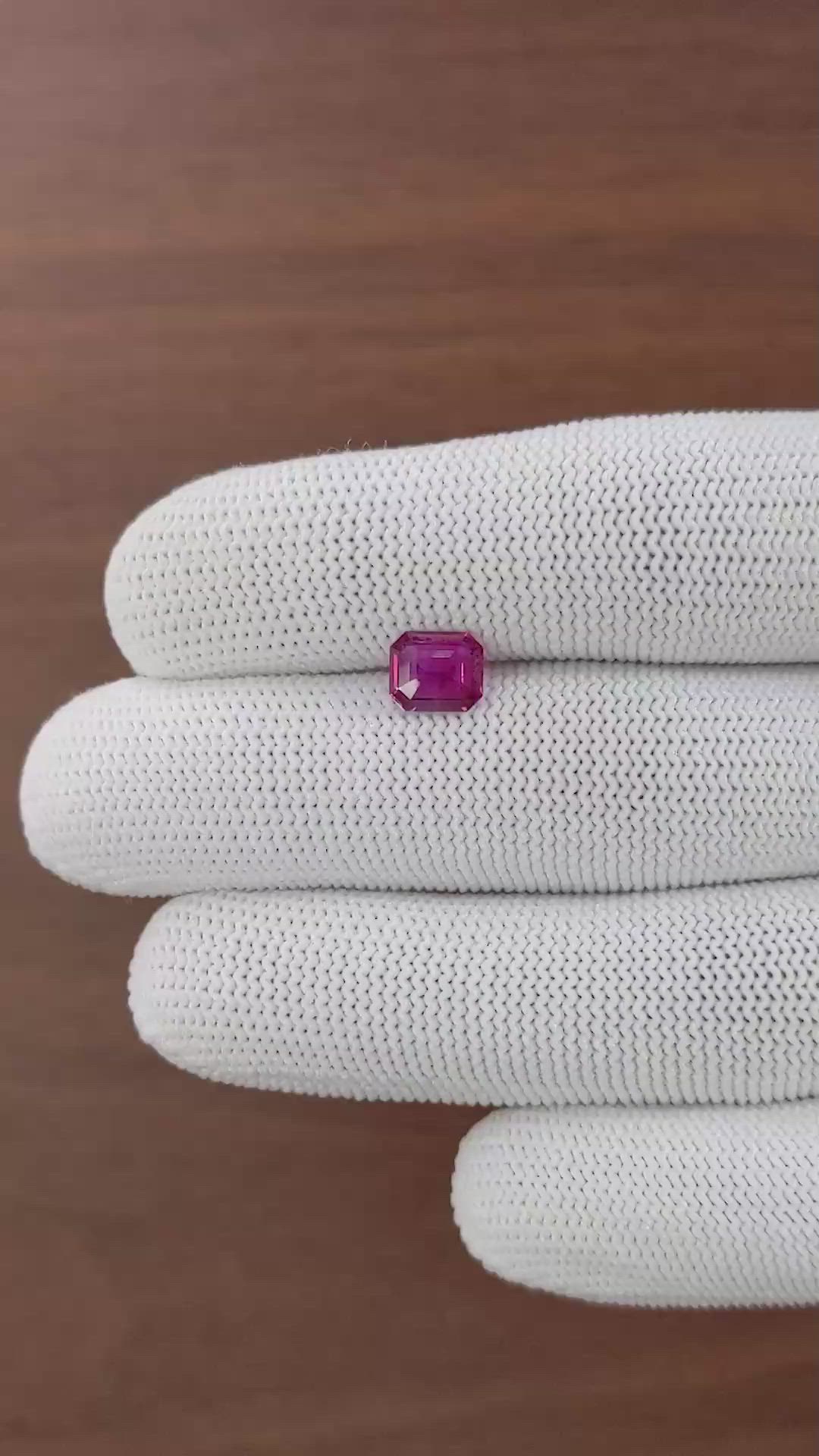 1.58 Ct. Reddish Purple Sapphire from Madagascar Size Video