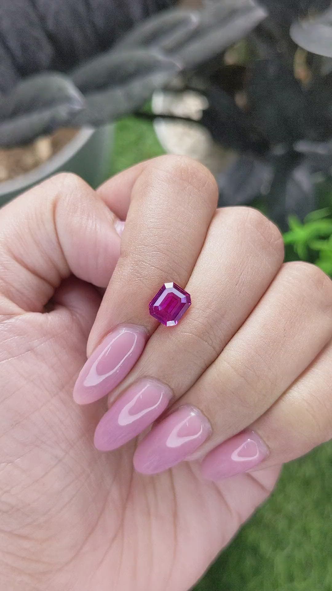 1.58 Ct. Reddish Purple Sapphire from Madagascar Size Video