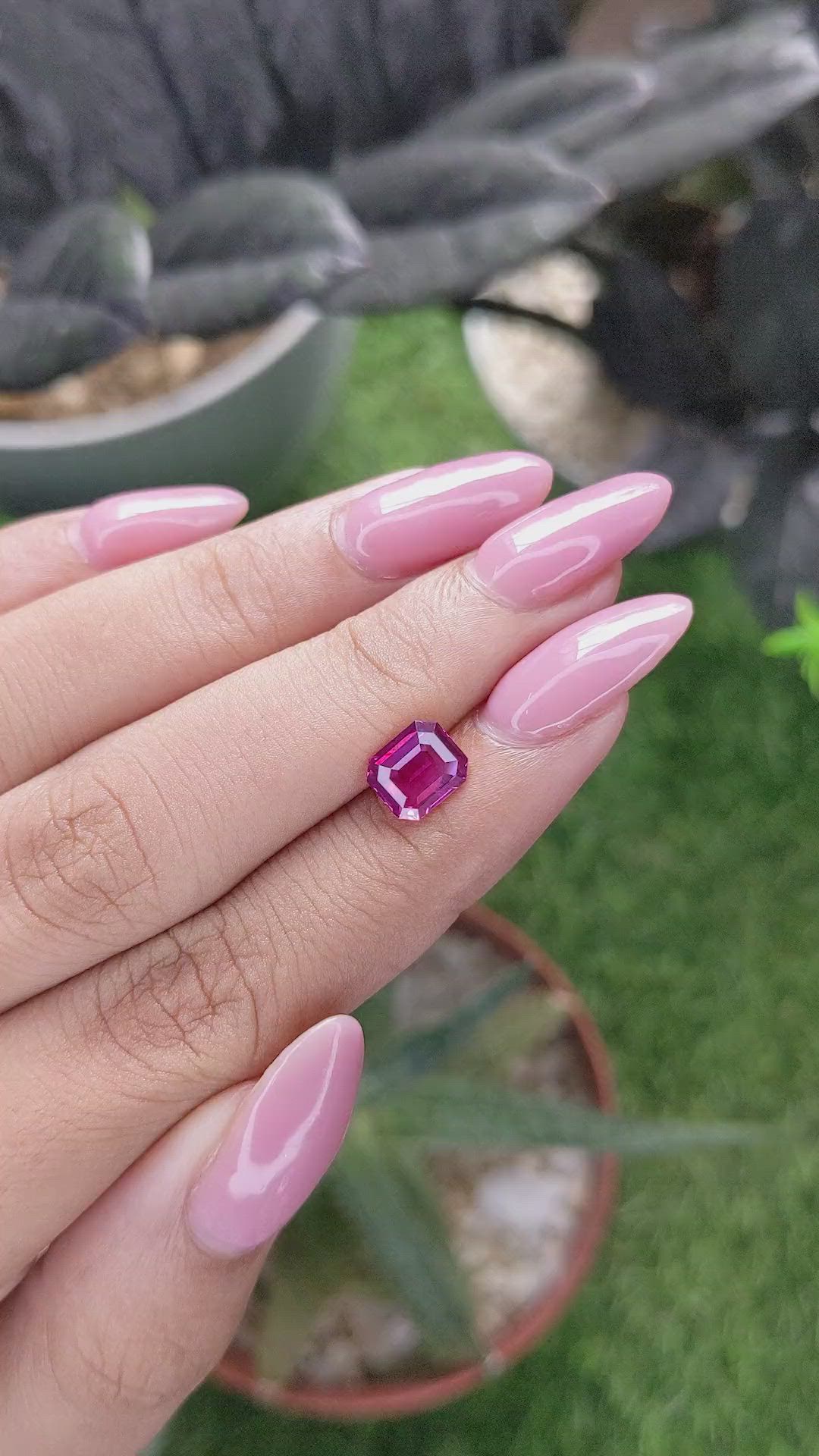 1.58 Ct. Reddish Purple Sapphire from Madagascar Size Video