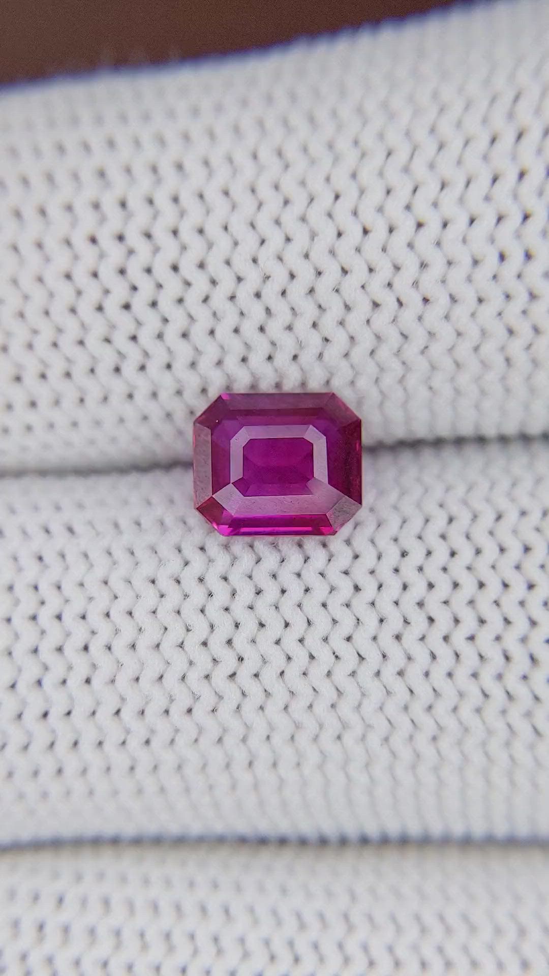 1.58 Ct. Reddish Purple Sapphire from Madagascar Size Video