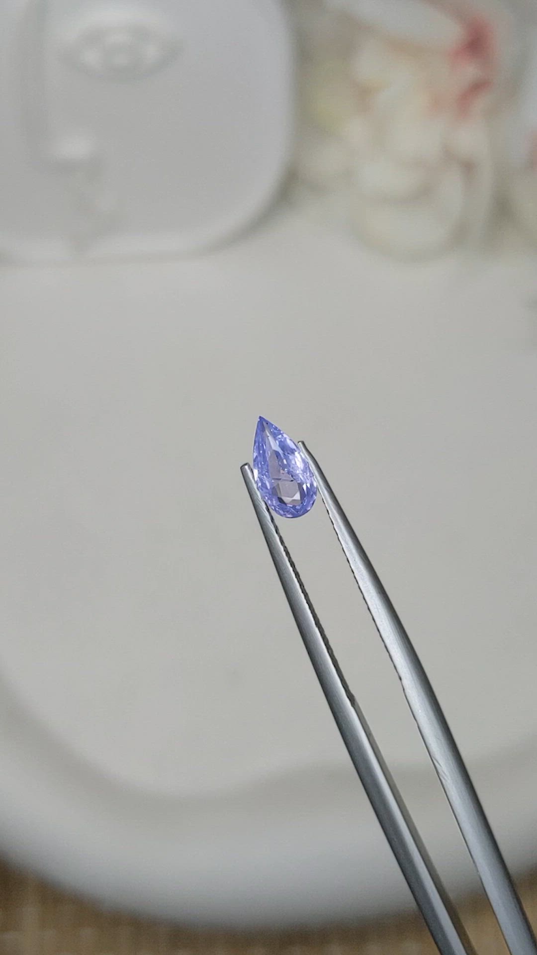 0.59 Ct. Violet Sapphire from Ceylon (Sri Lanka) Size Video
