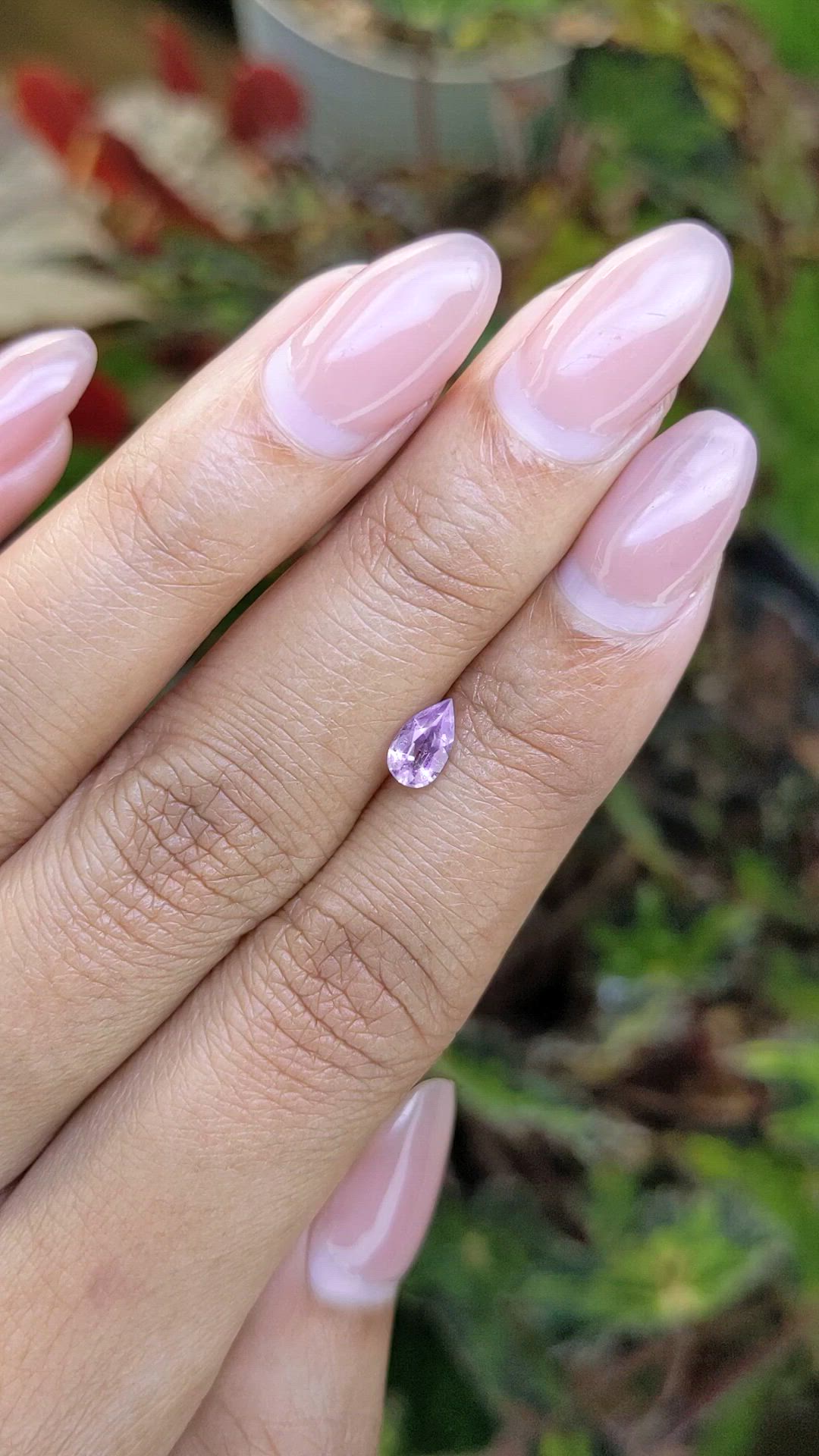 0.61 Ct. Purplish Pink Sapphire from Ceylon (Sri Lanka) Size Video