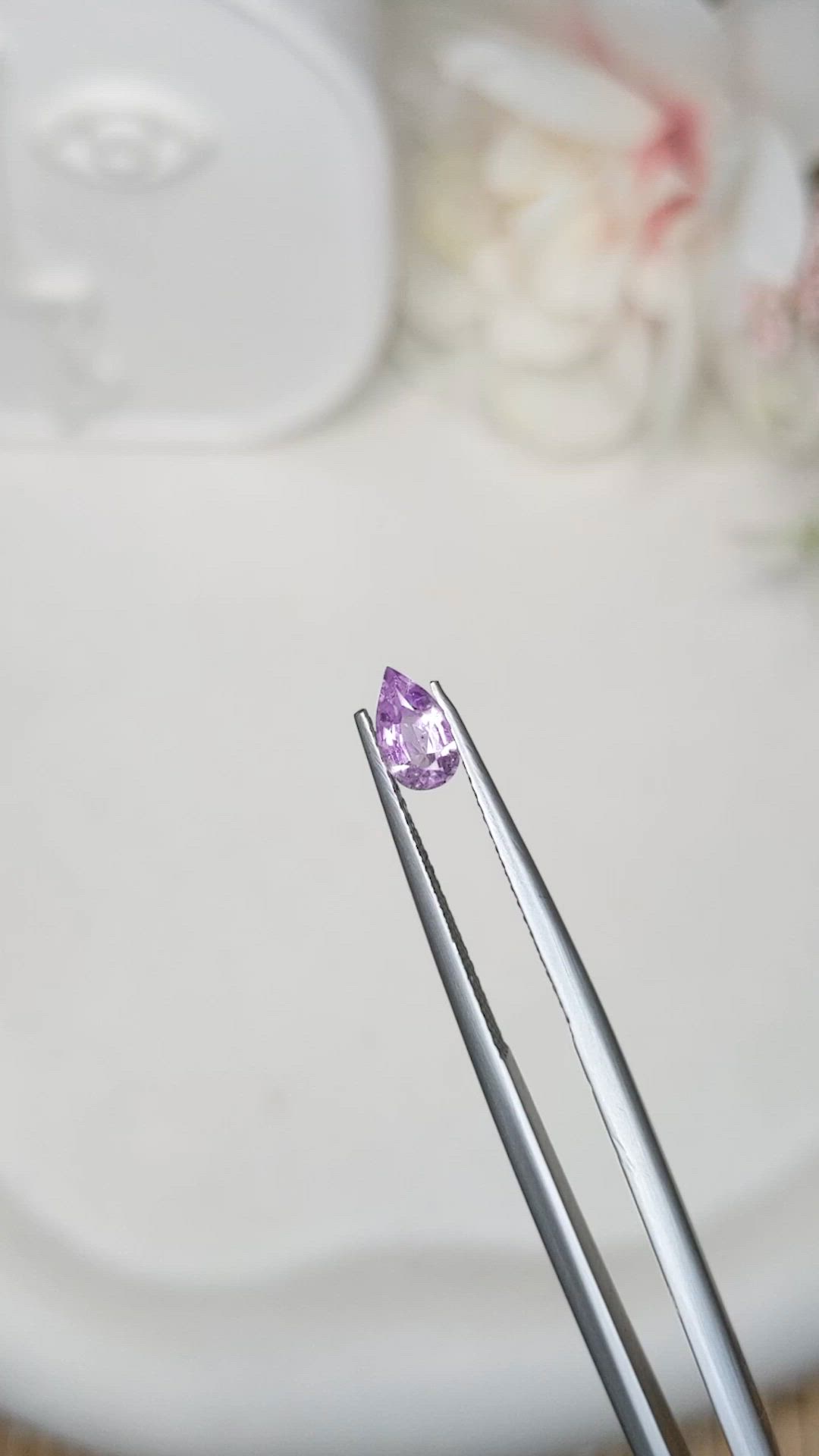 0.61 Ct. Purplish Pink Sapphire from Ceylon (Sri Lanka) Size Video
