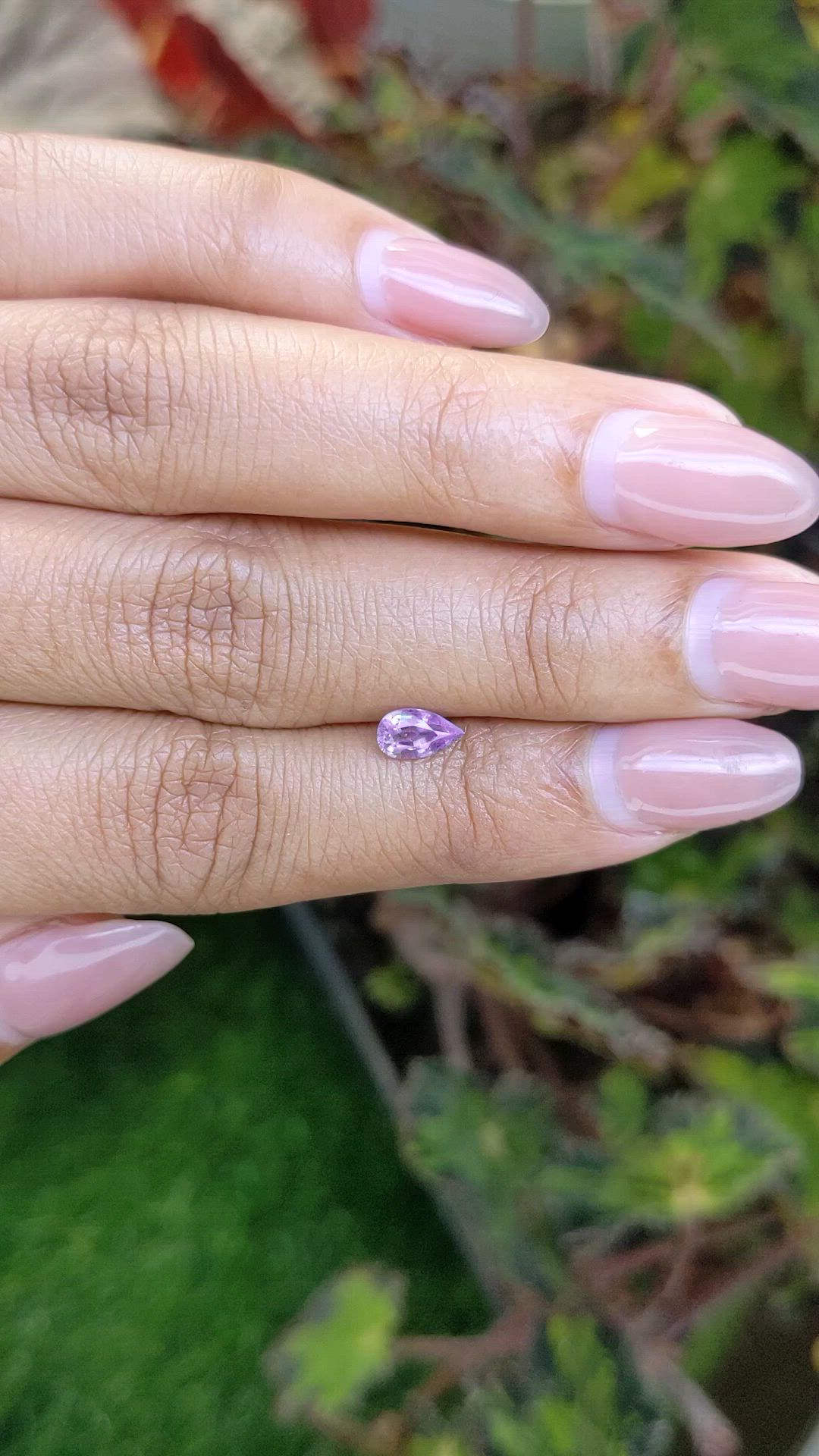 0.61 Ct. Purplish Pink Sapphire from Ceylon (Sri Lanka) Size Video