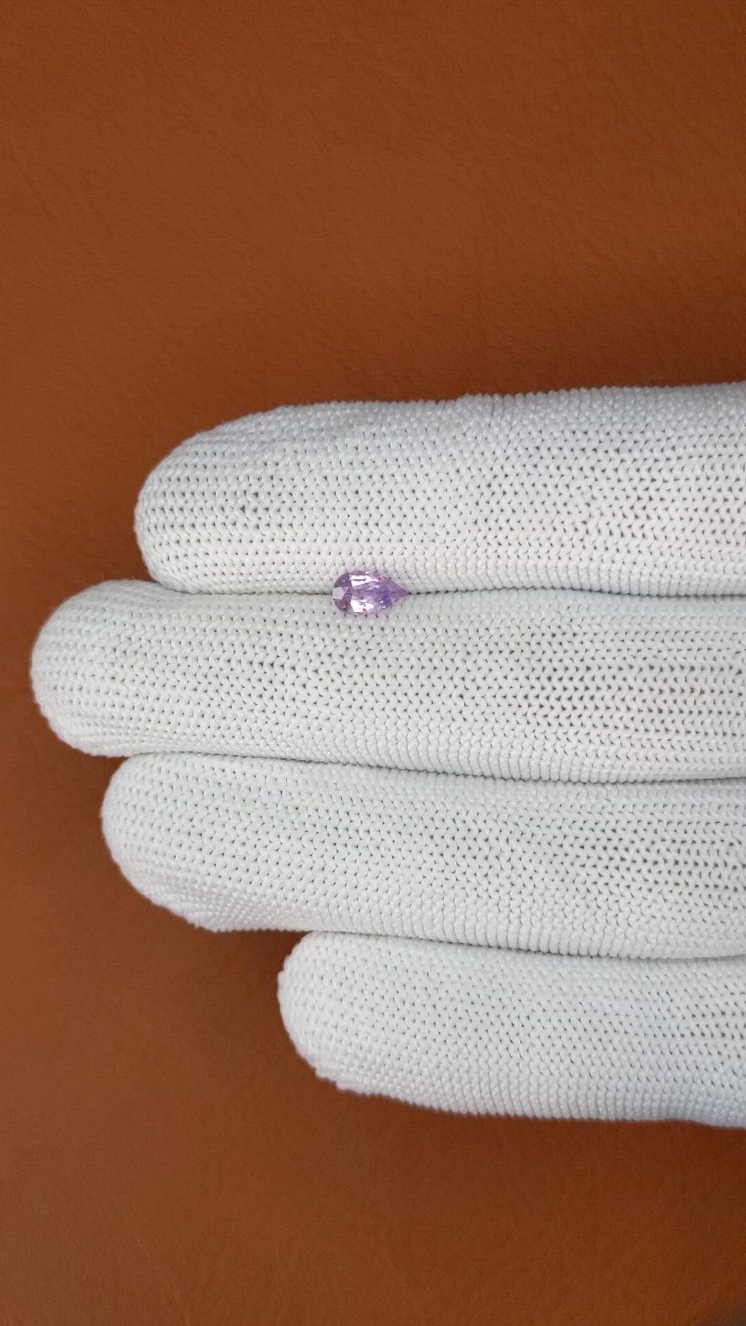 0.61 Ct. Purplish Pink Sapphire from Ceylon (Sri Lanka) Size Video