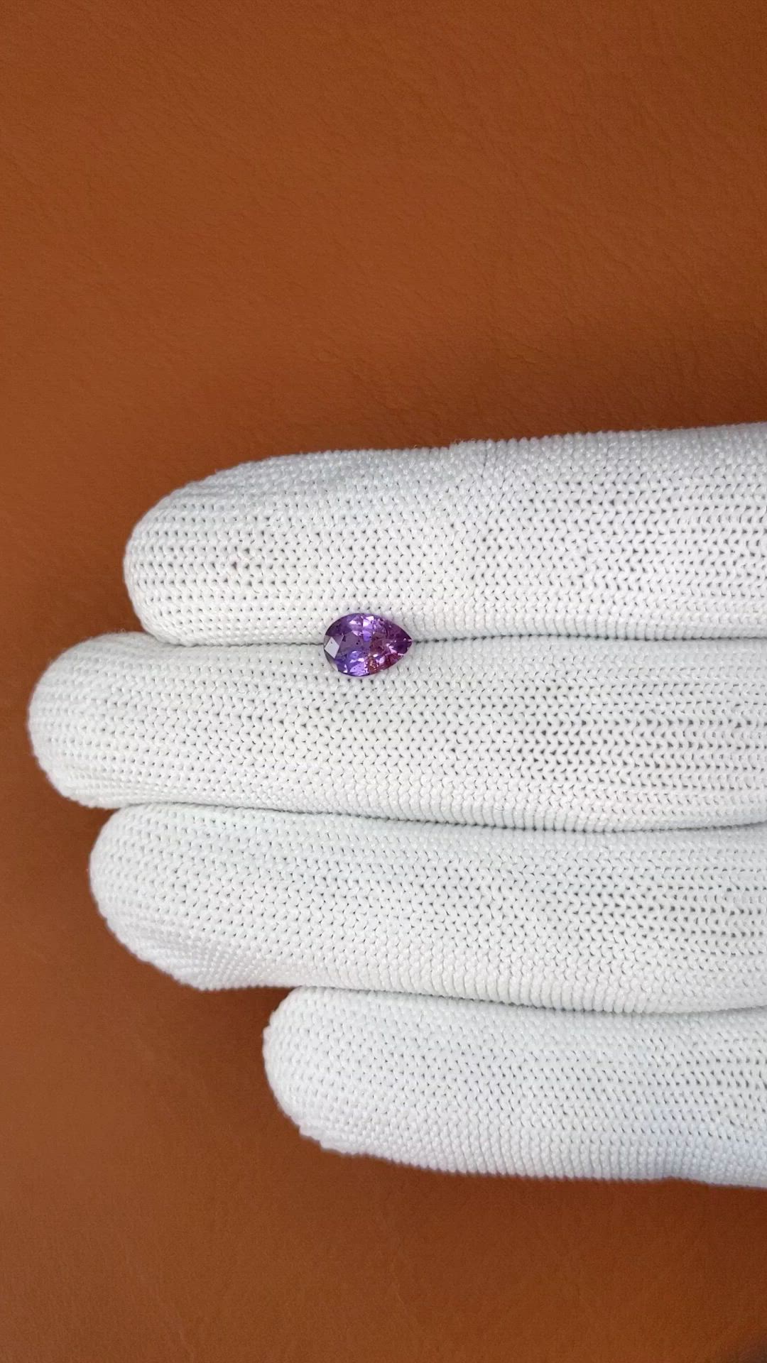 1.10 Ct. Pinkish Purple Sapphire from Ceylon (Sri Lanka) Size Video