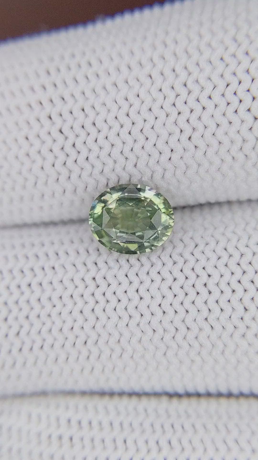 1.51 Ct. Yellowish Green Sapphire from Madagascar Size Video
