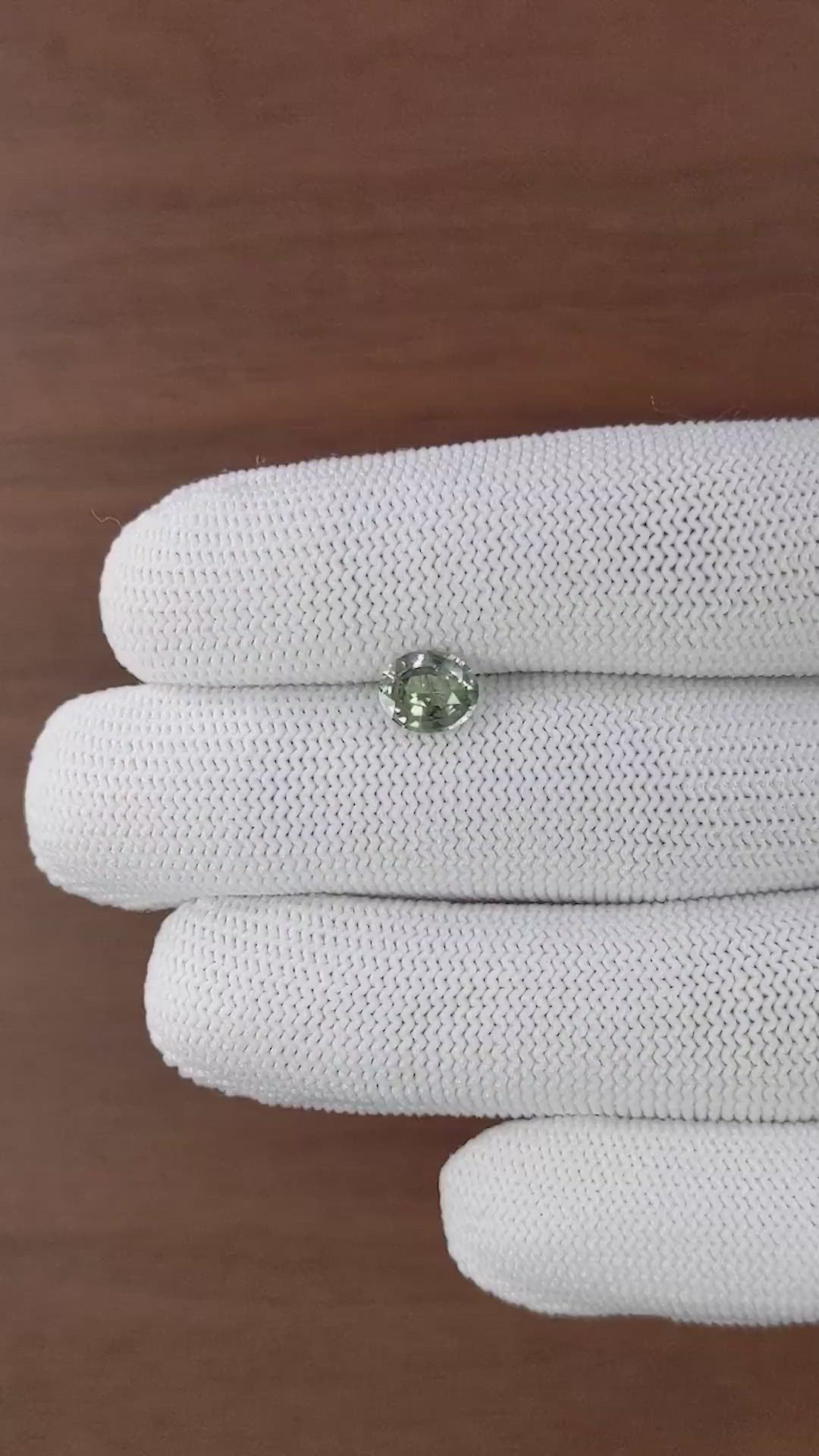 1.51 Ct. Yellowish Green Sapphire from Madagascar Size Video