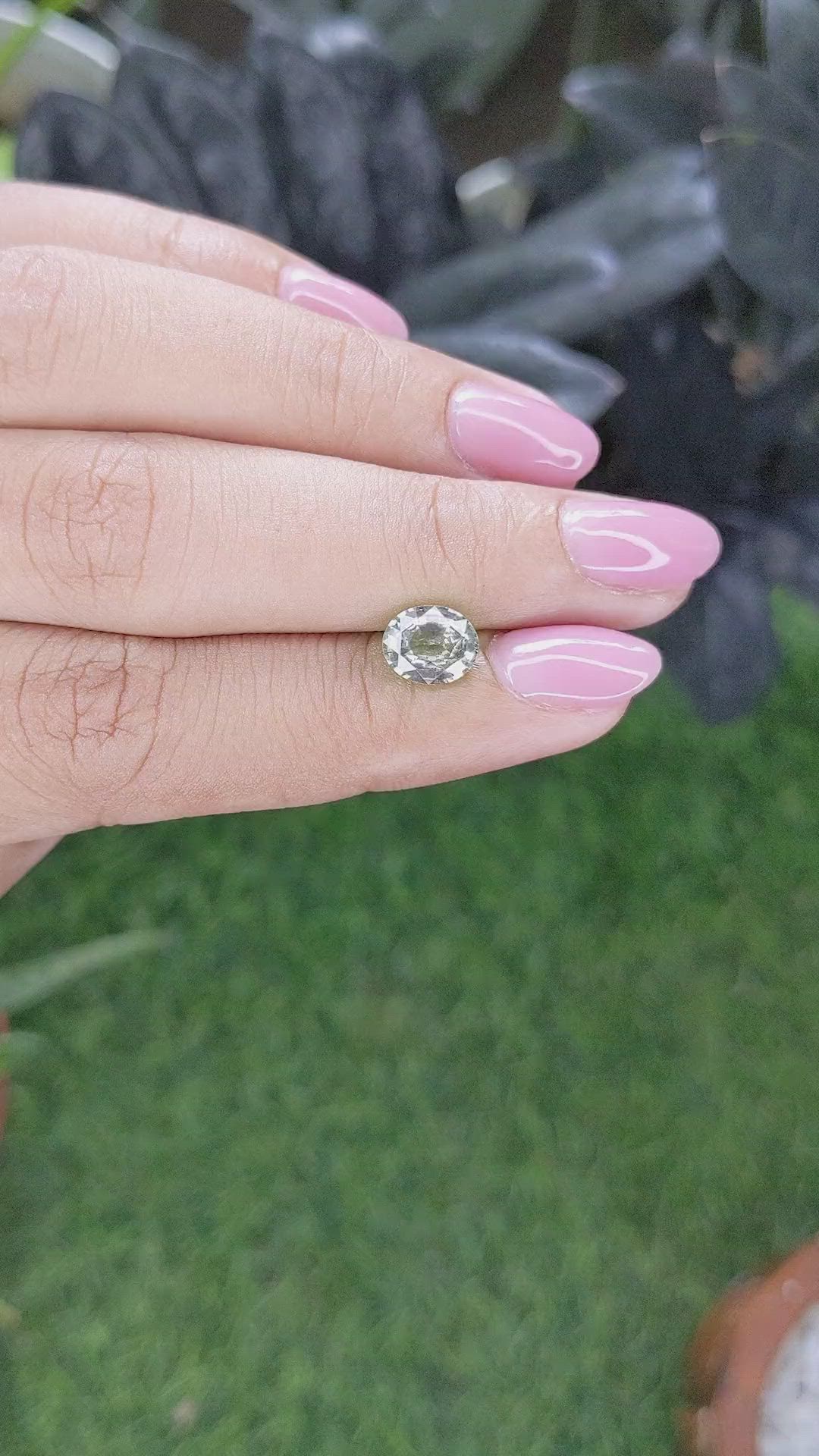 1.51 Ct. Yellowish Green Sapphire from Madagascar Size Video