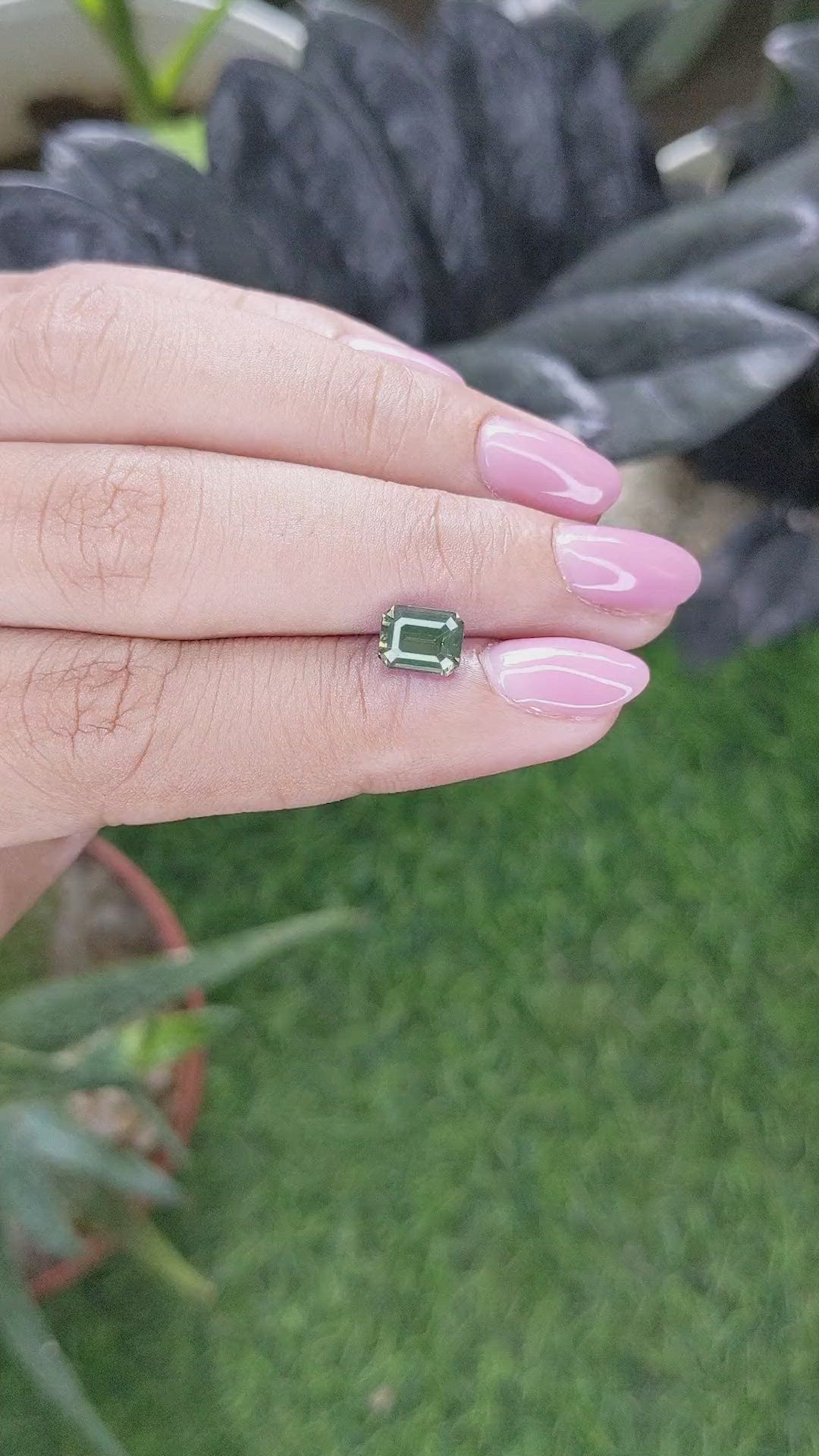 1.61 Ct. Green Sapphire from Madagascar Size Video
