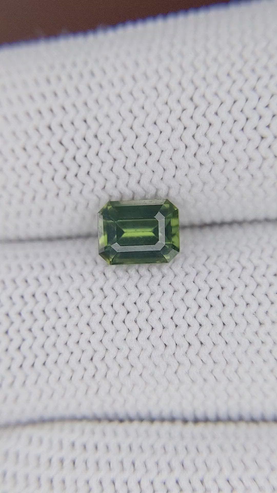 1.61 Ct. Green Sapphire from Madagascar Size Video