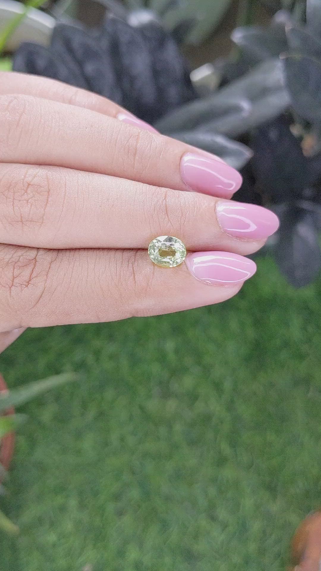 1.59 Ct. Green Sapphire from Madagascar Size Video