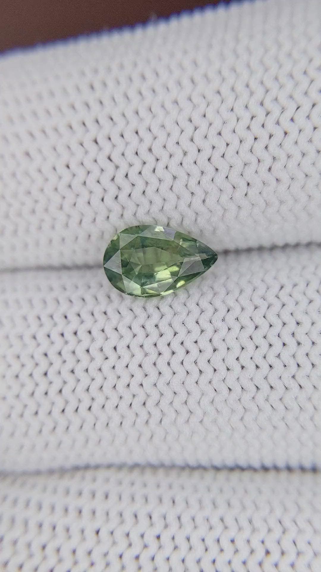 1.12 Ct. Green Sapphire from Madagascar Size Video
